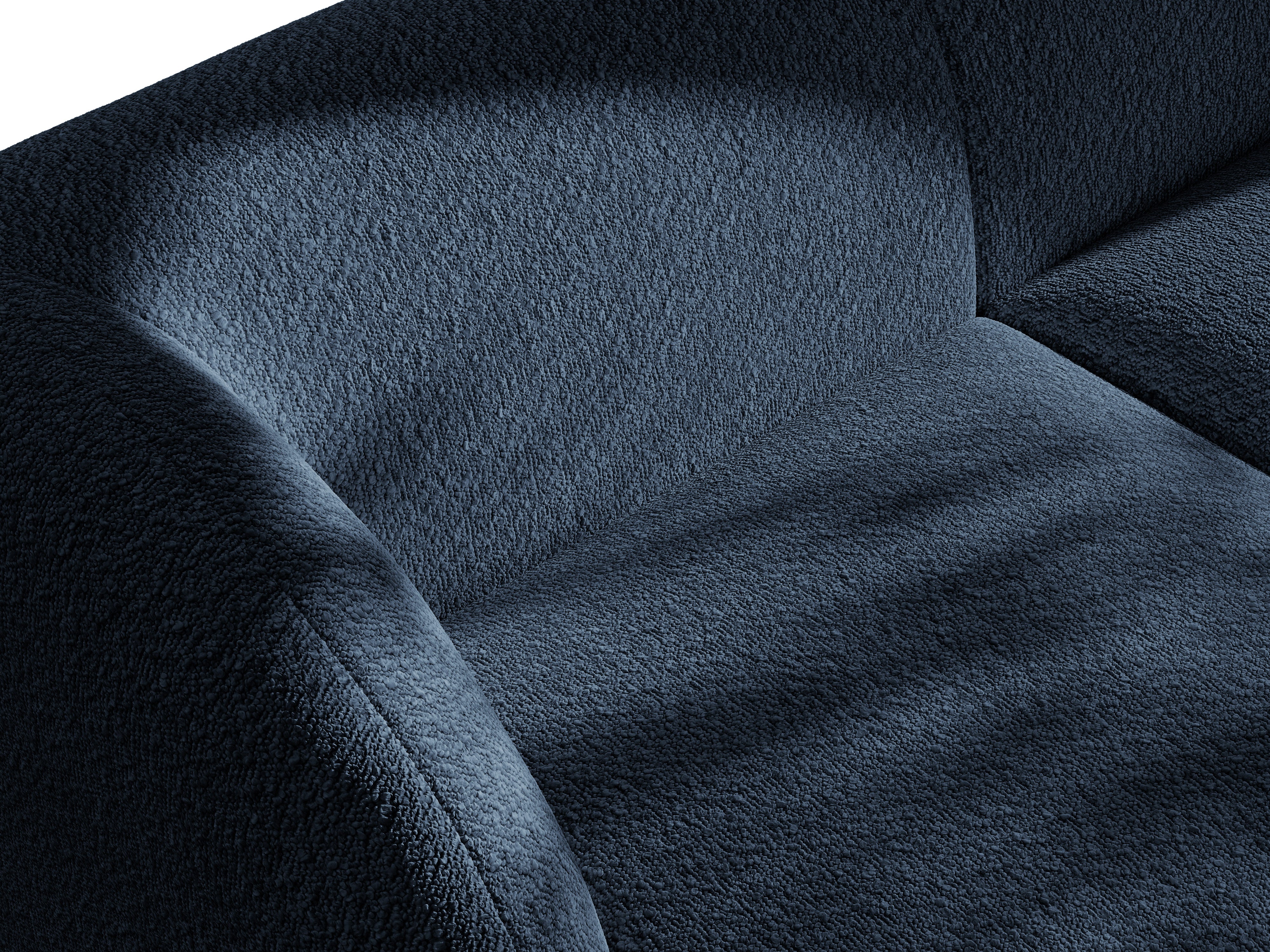Sofa modułowa MILEY - moduł prawostronny ciemnoniebieski boucle do salonu – Micadoni