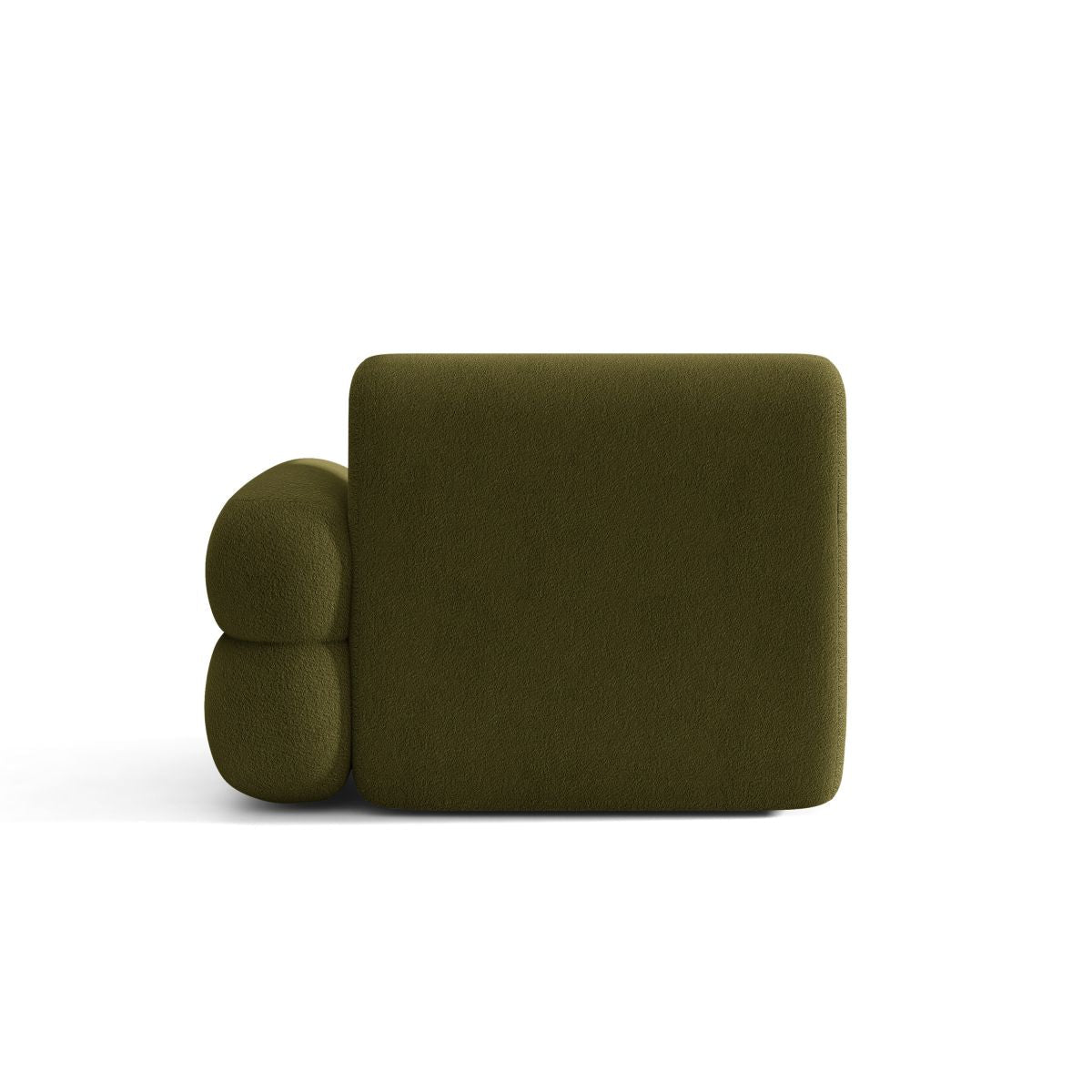 Sofa modułowa NEO - moduł prawostronny oliwkowy boucle