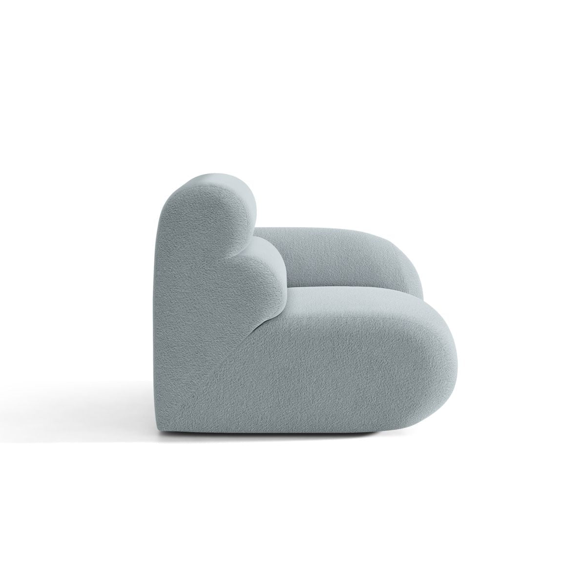 Sofa modułowa NEO - moduł prawostronny błękitny boucle