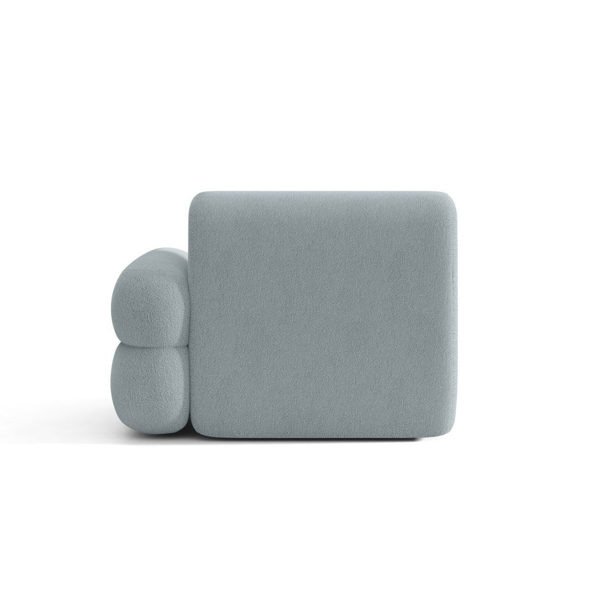 Sofa modułowa NEO - moduł prawostronny błękitny boucle