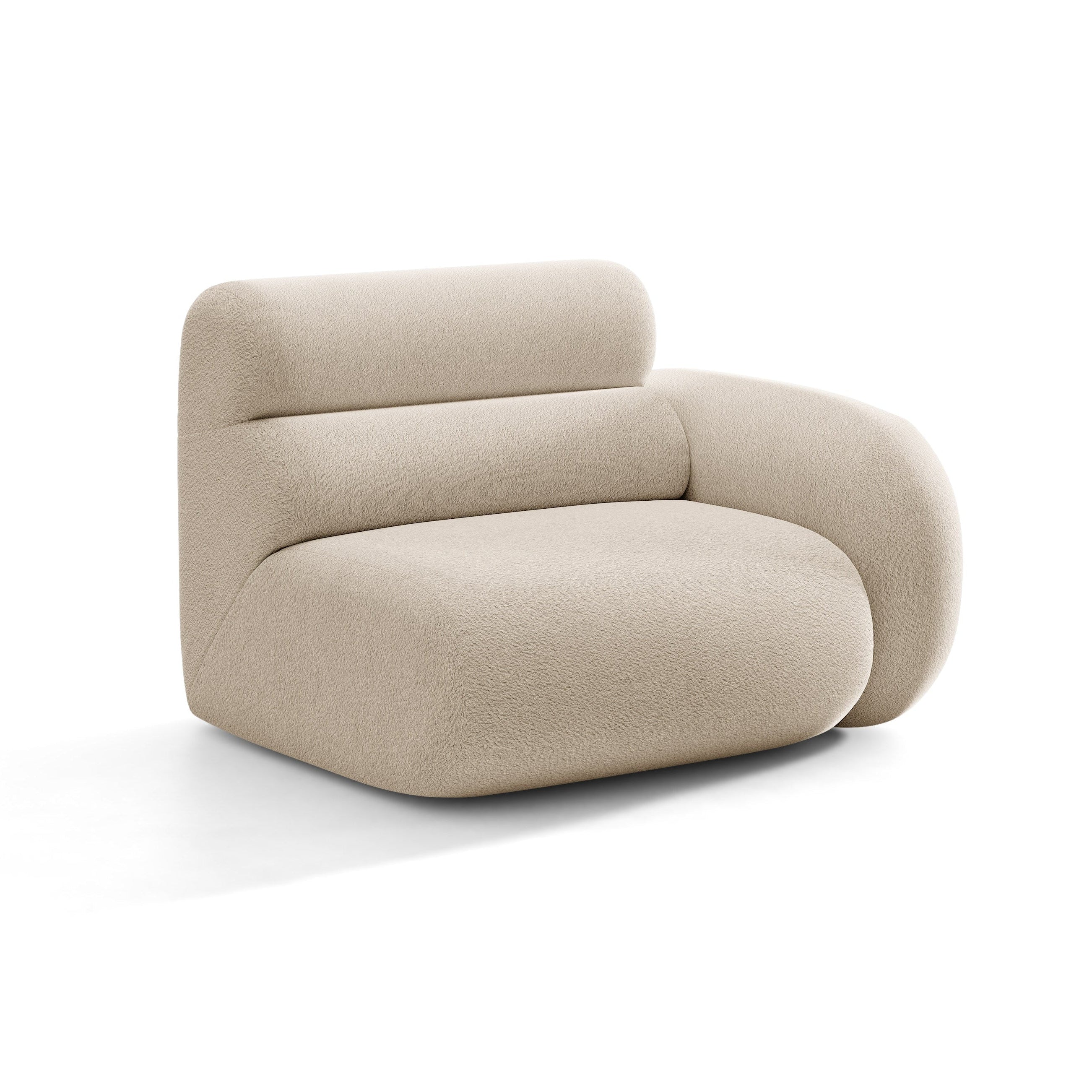 Sofa modułowa NEO - moduł prawostronny beżowy boucle