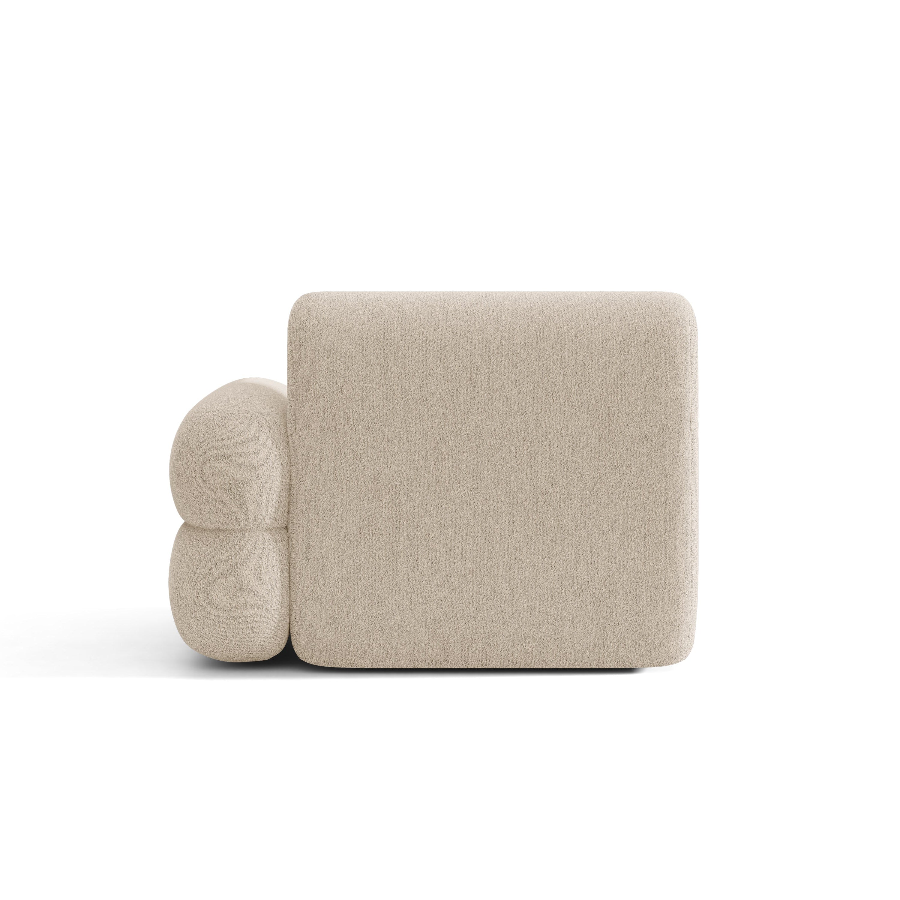 Sofa modułowa NEO - moduł prawostronny beżowy boucle
