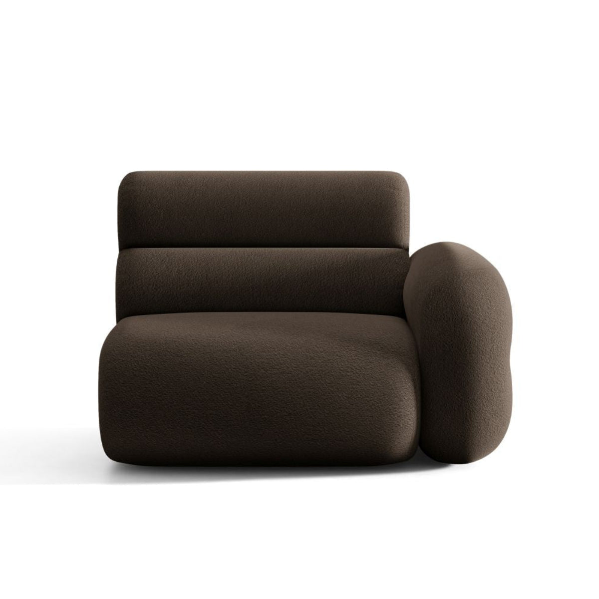 Sofa modułowa NEO - moduł prawostronny brązowy boucle