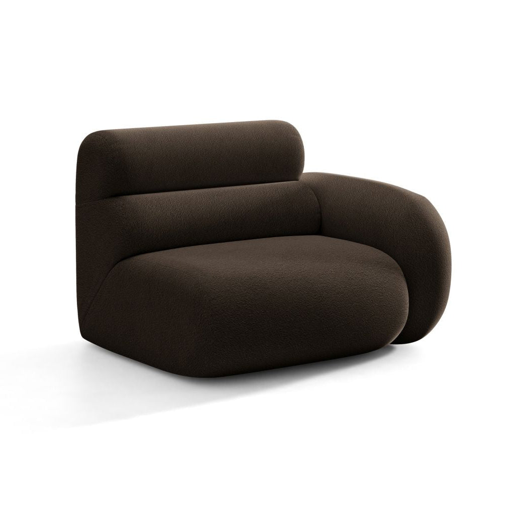 Sofa modułowa NEO - moduł prawostronny brązowy boucle