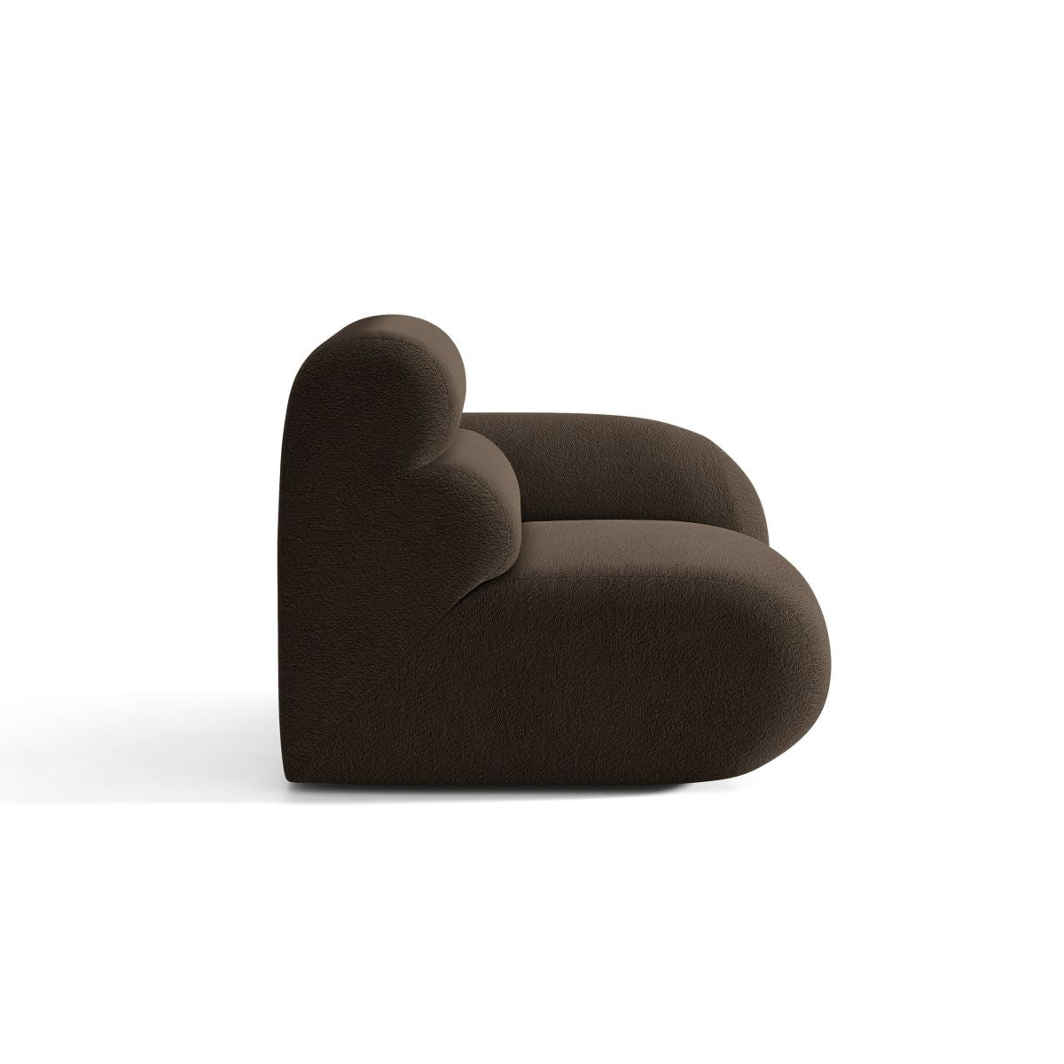 Sofa modułowa NEO - moduł prawostronny brązowy boucle