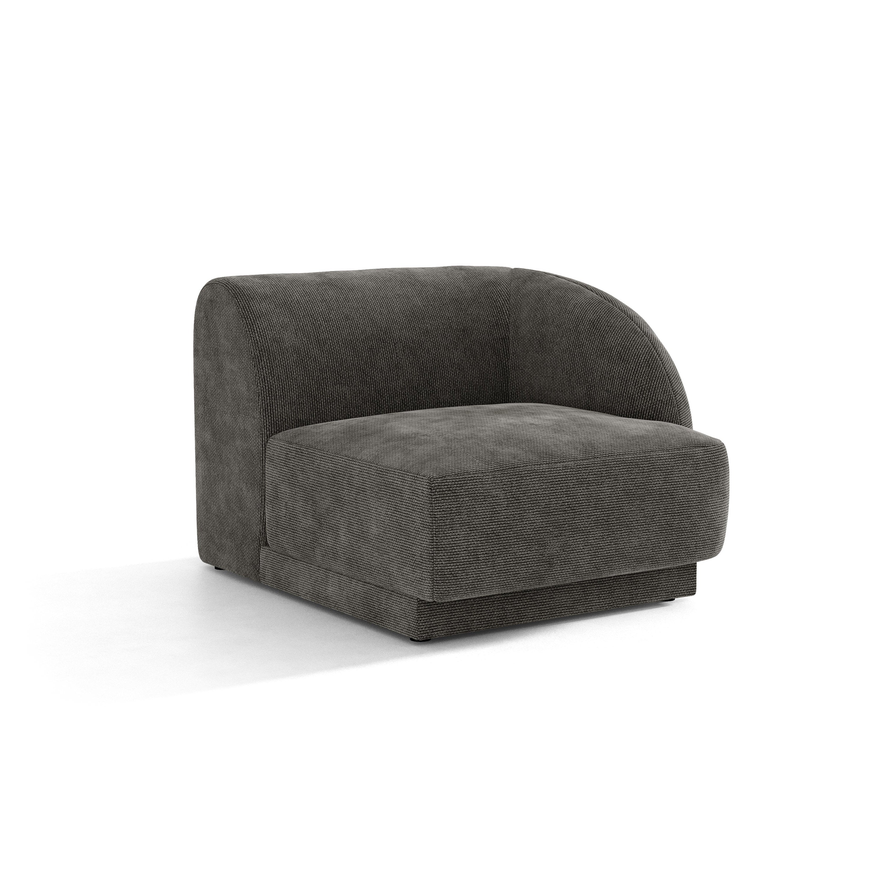 Sofa modułowa MILEY - moduł prawostronny szary szenil jedwabisty