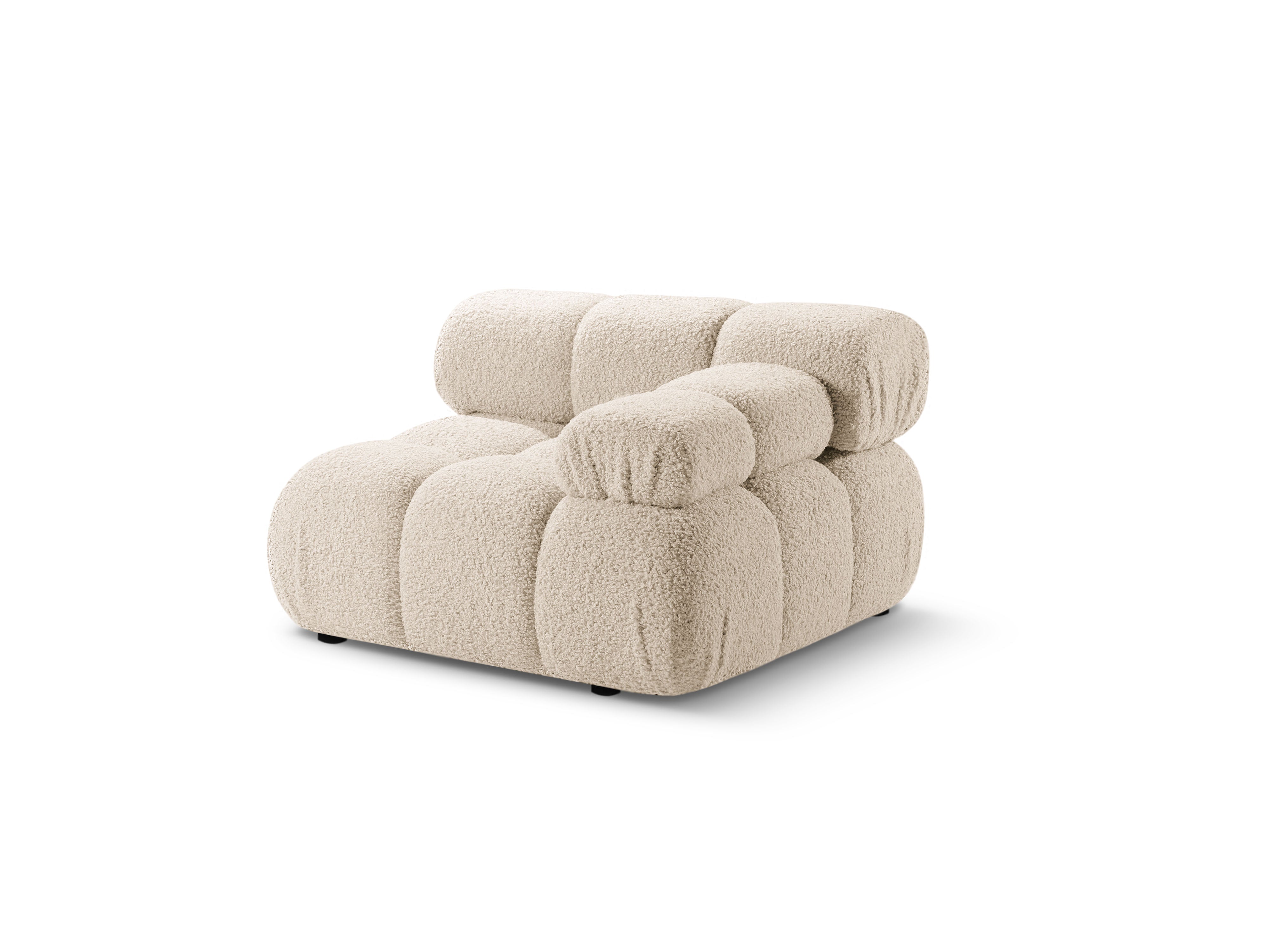 Sofa modułowa BELLIS - moduł prawostronny beżowy boucle