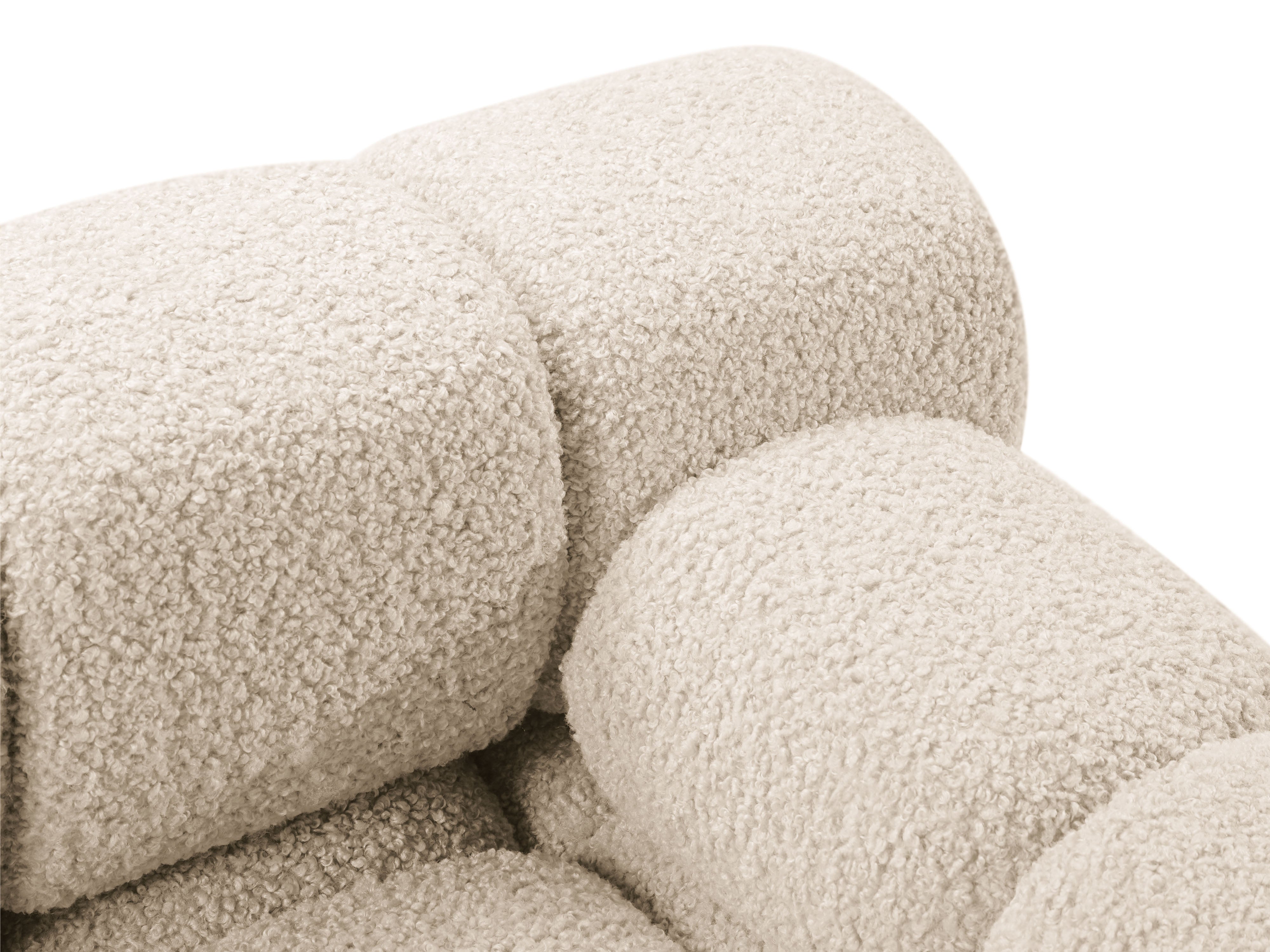 Sofa modułowa BELLIS - moduł prawostronny beżowy boucle