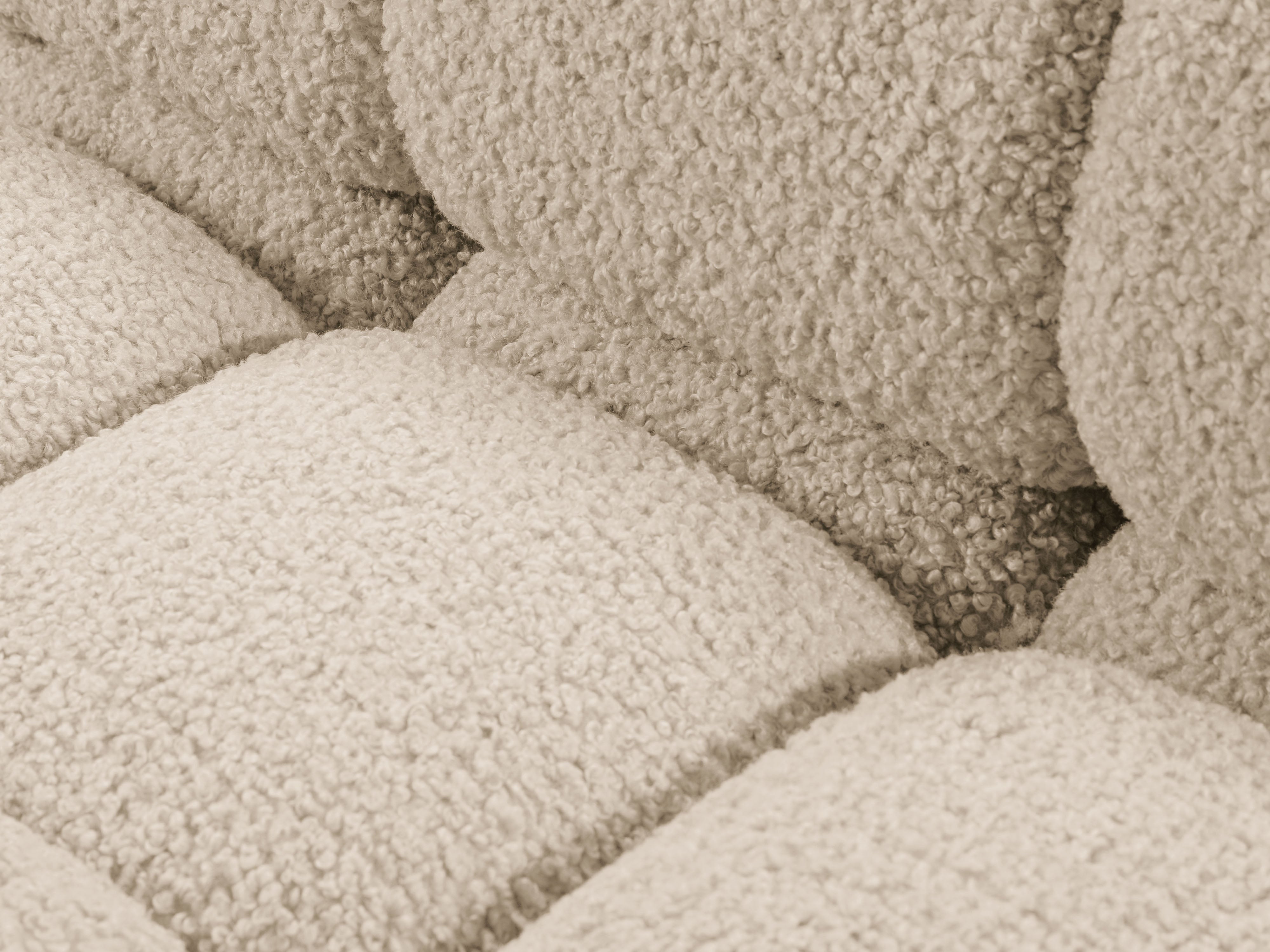 Sofa modułowa BELLIS - moduł prawostronny beżowy boucle
