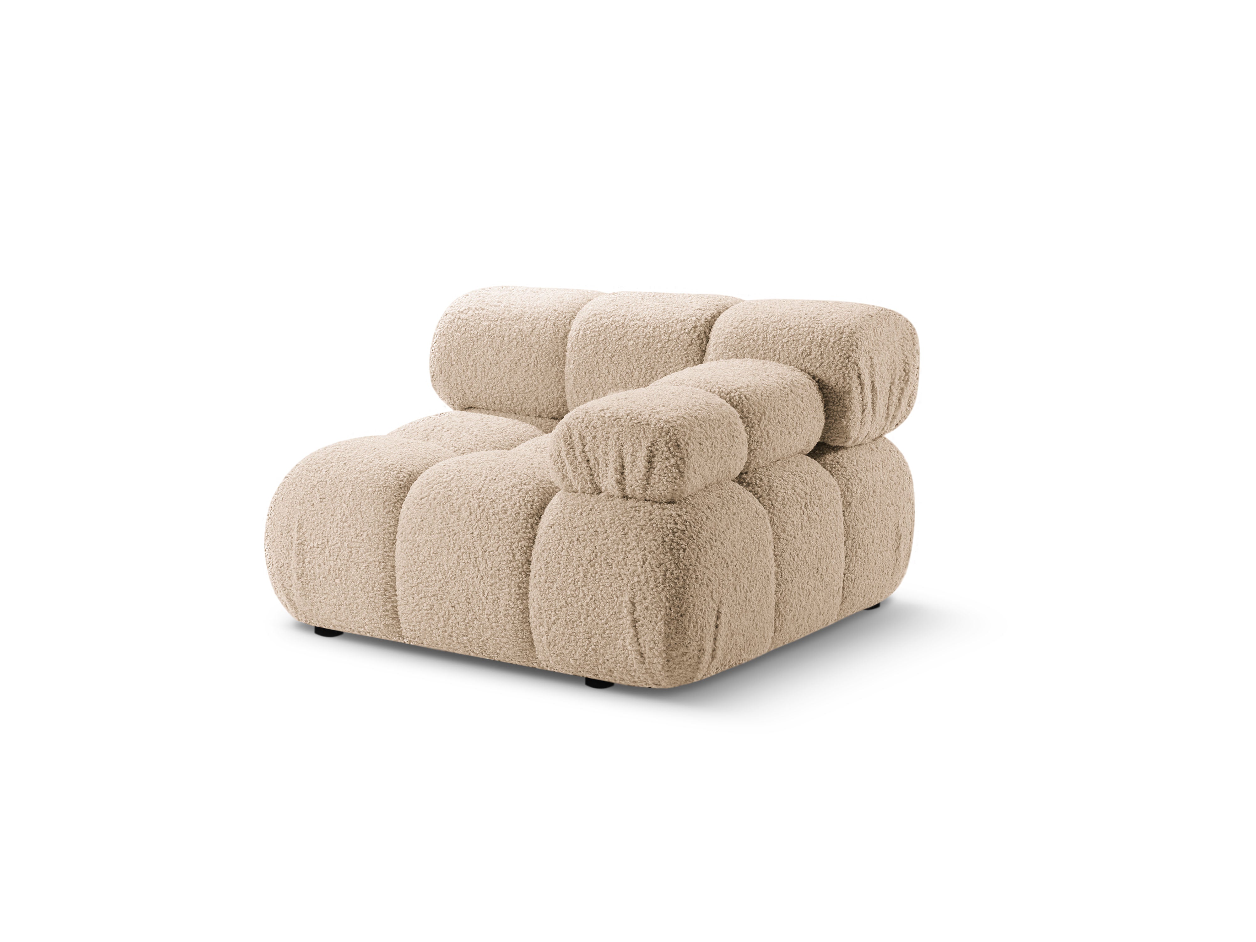 Sofa modułowa BELLIS - moduł prawostronny piaskowy boucle