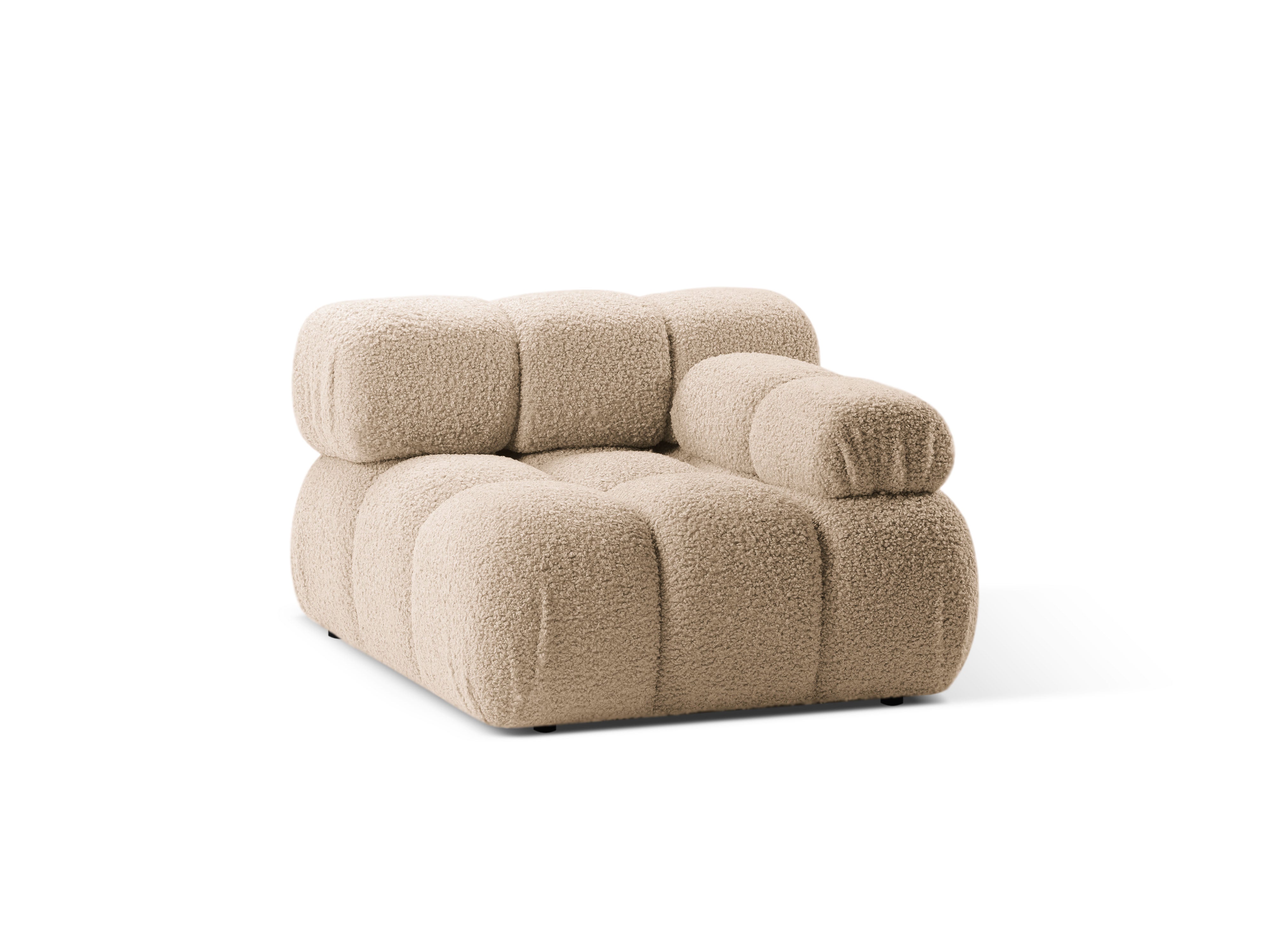 Sofa modułowa BELLIS - moduł prawostronny piaskowy boucle