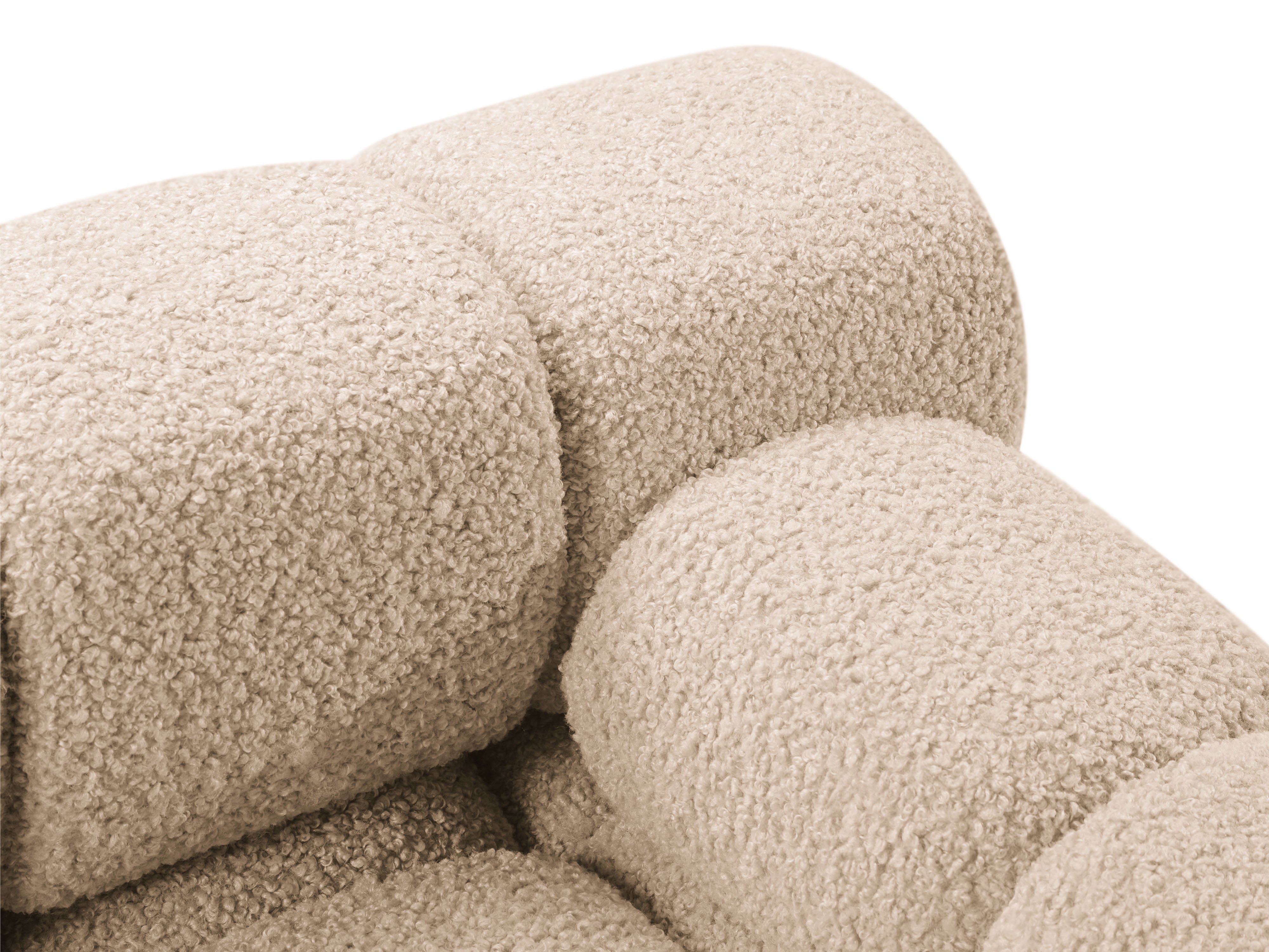 Sofa modułowa BELLIS - moduł prawostronny piaskowy boucle
