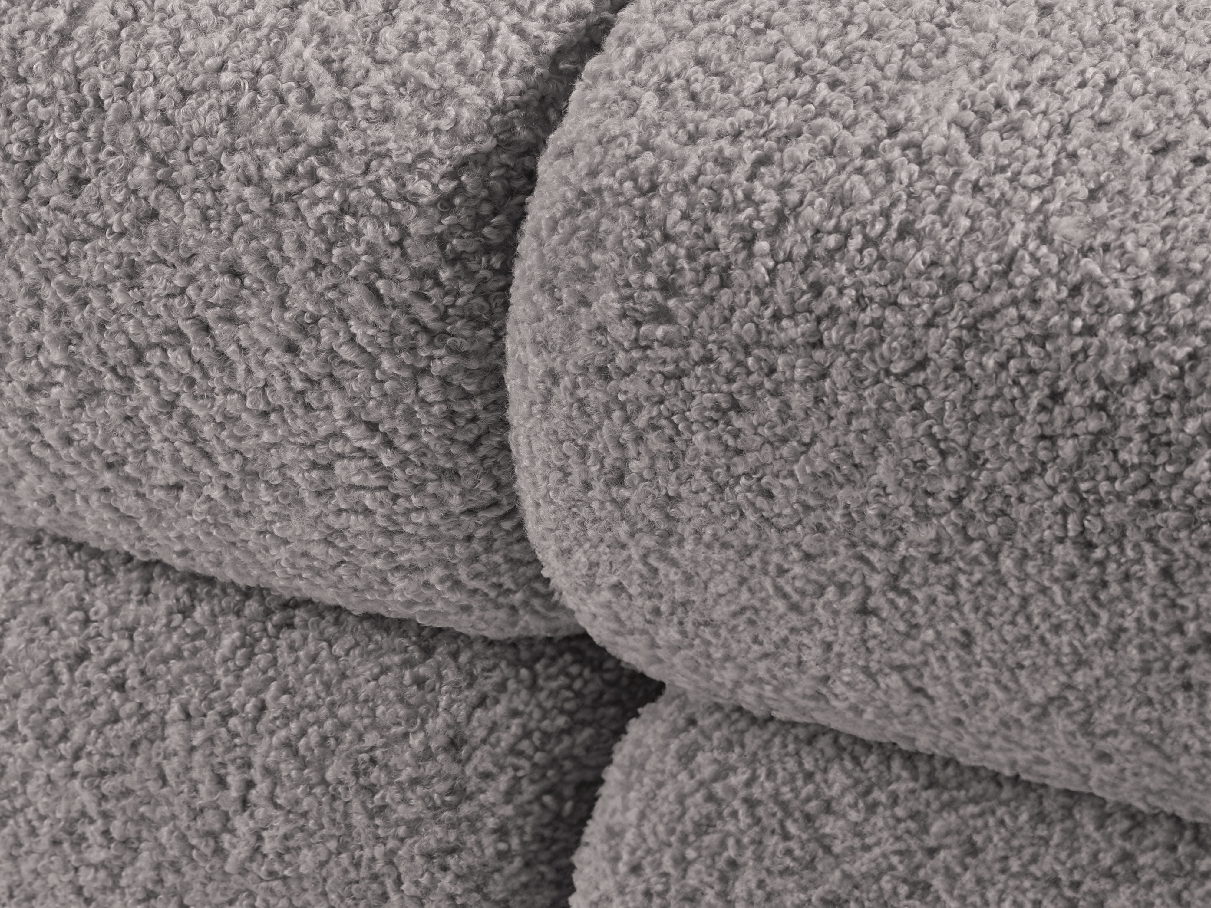 Sofa modułowa BELLIS - moduł prawostronny szary boucle