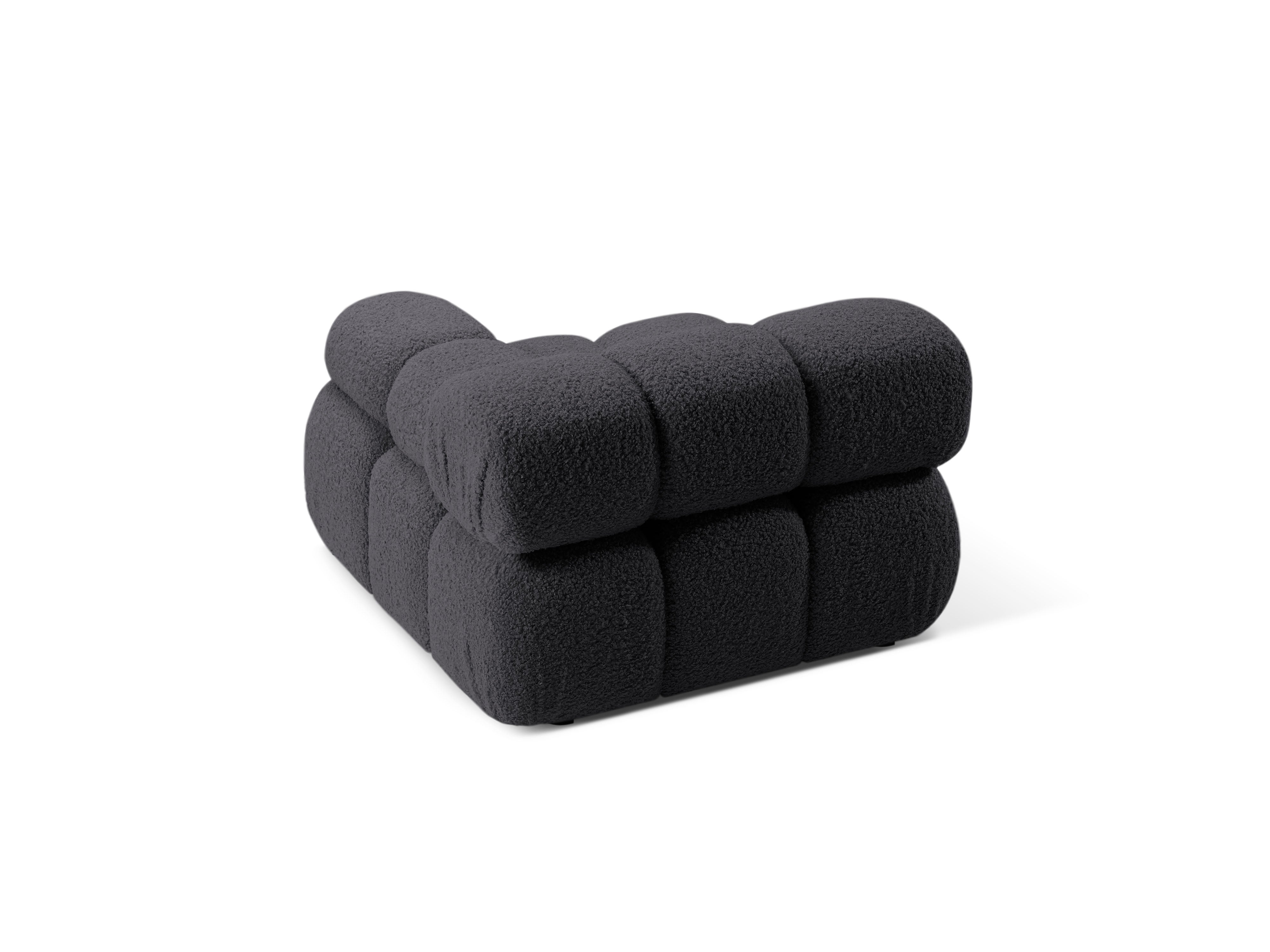 Sofa modułowa BELLIS - moduł prawostronny grafitowy boucle