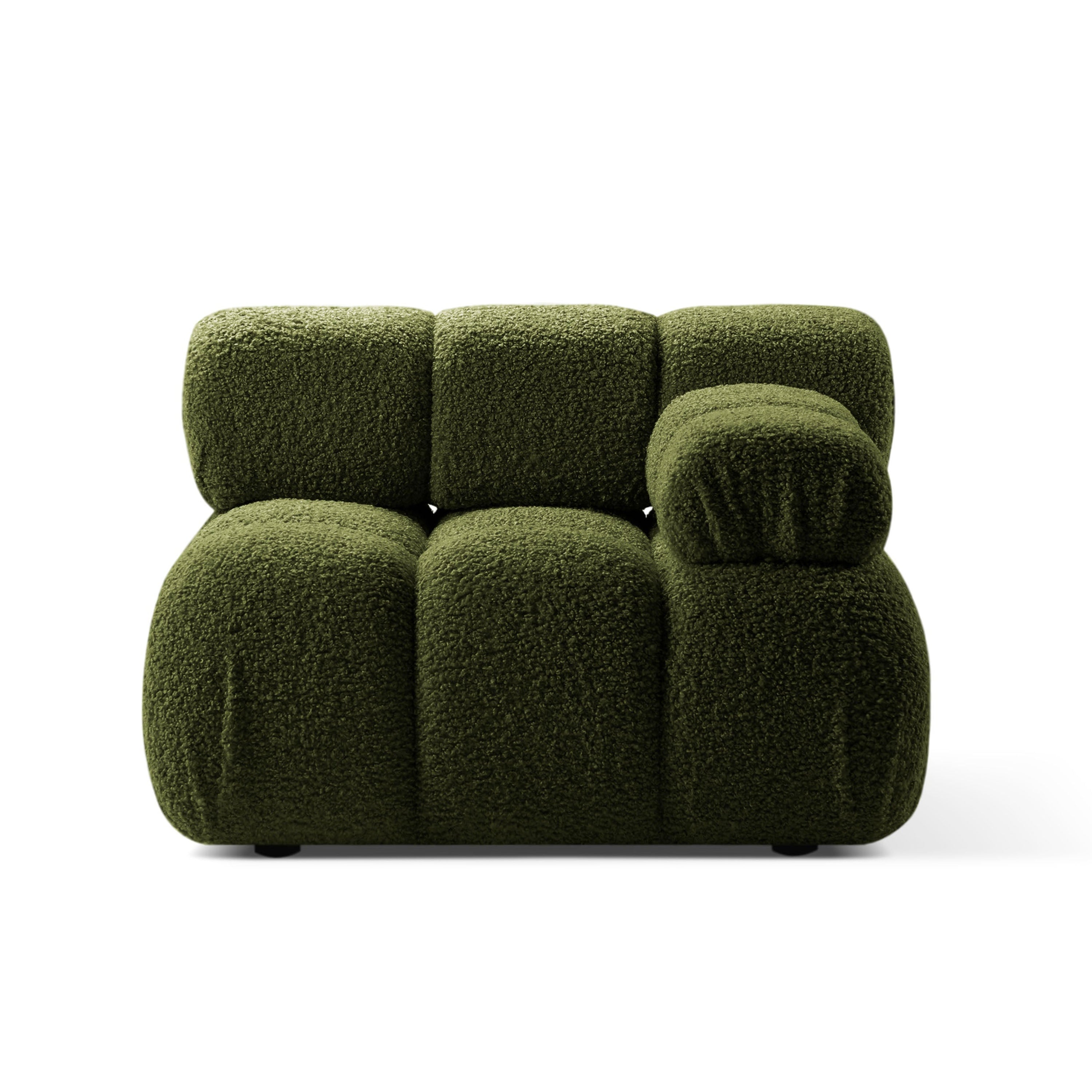 Sofa modułowa BELLIS - moduł prawostronny zielony boucle