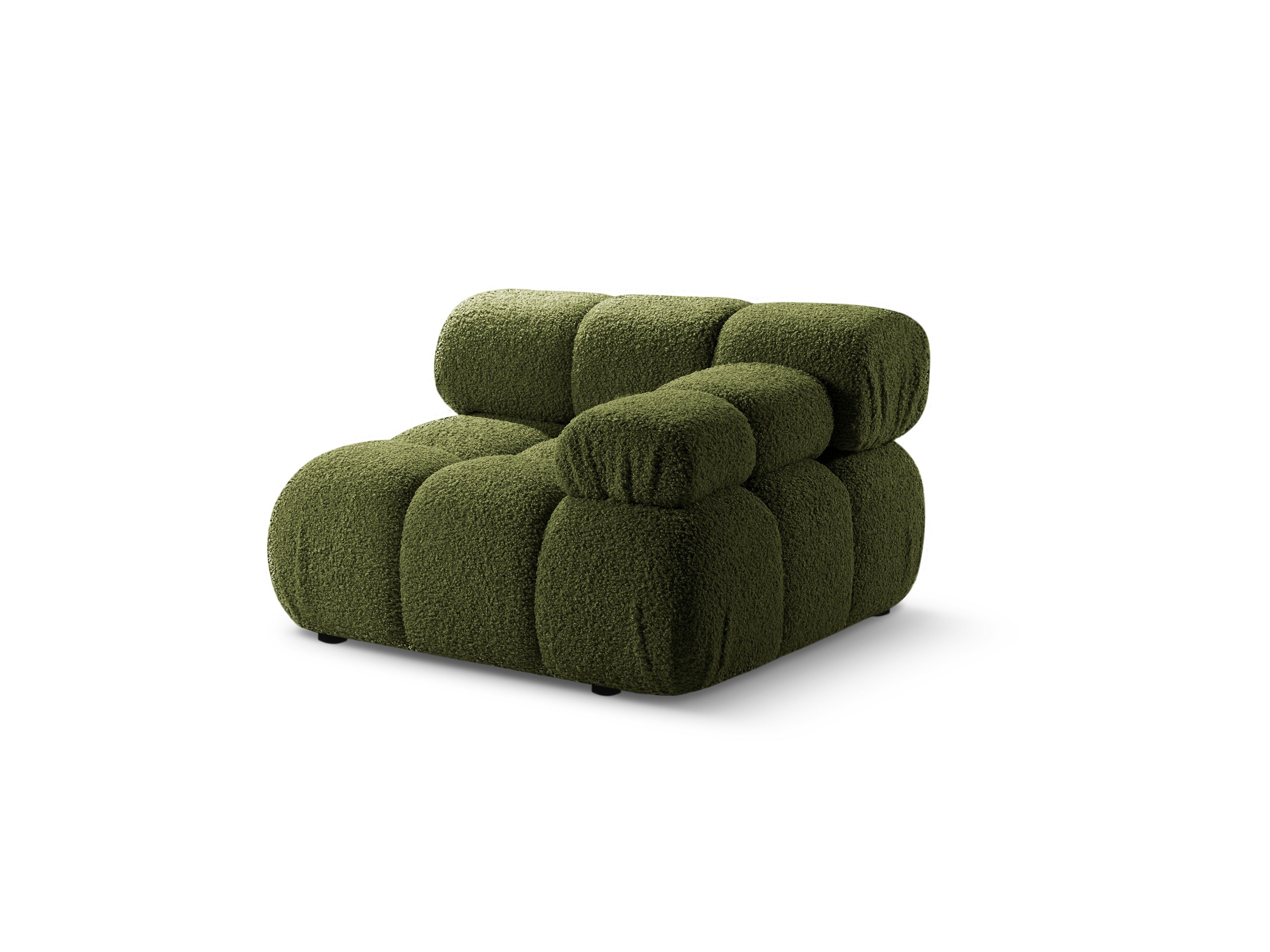 Sofa modułowa BELLIS - moduł prawostronny zielony boucle
