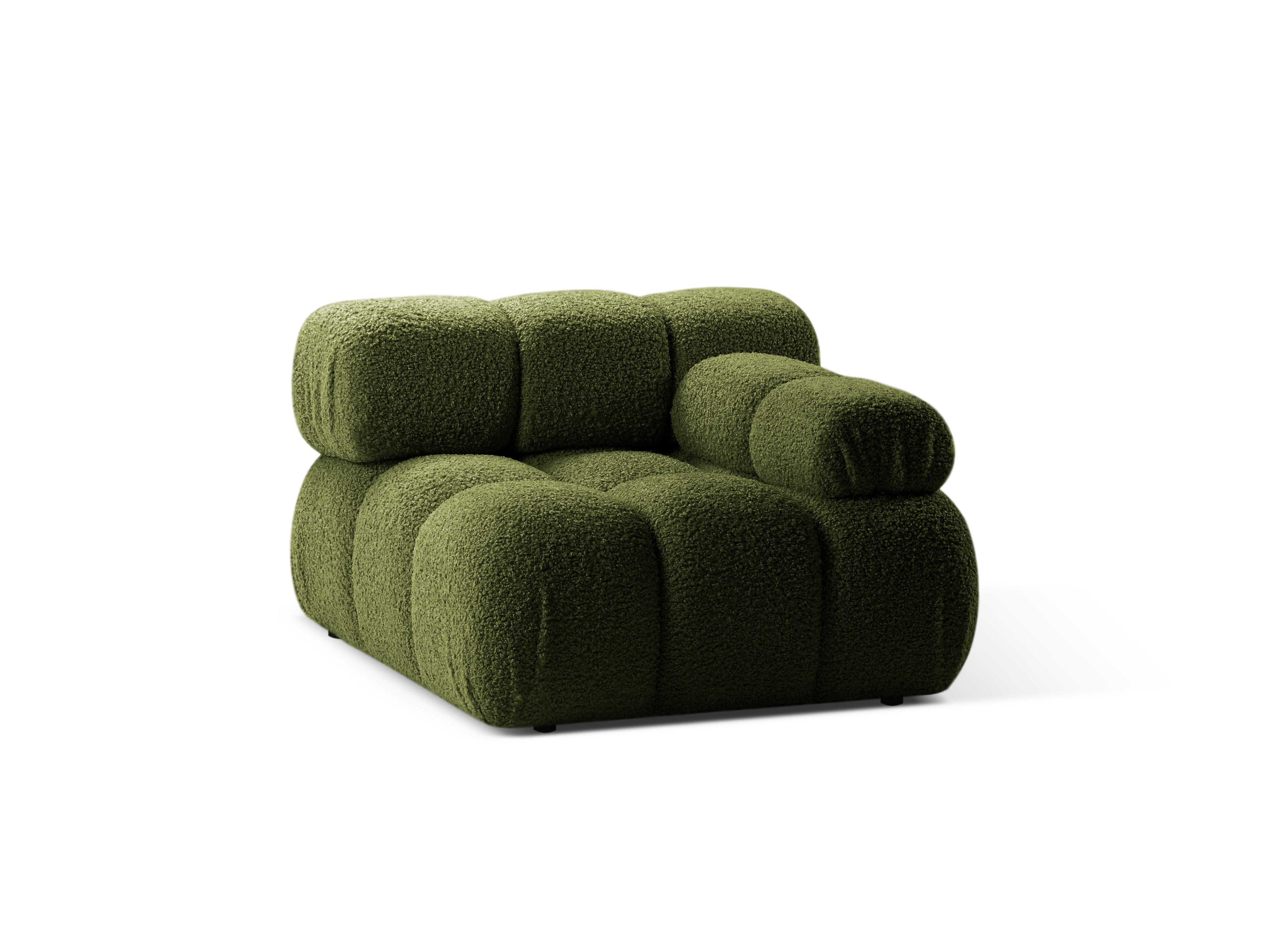 Sofa modułowa BELLIS - moduł prawostronny zielony boucle