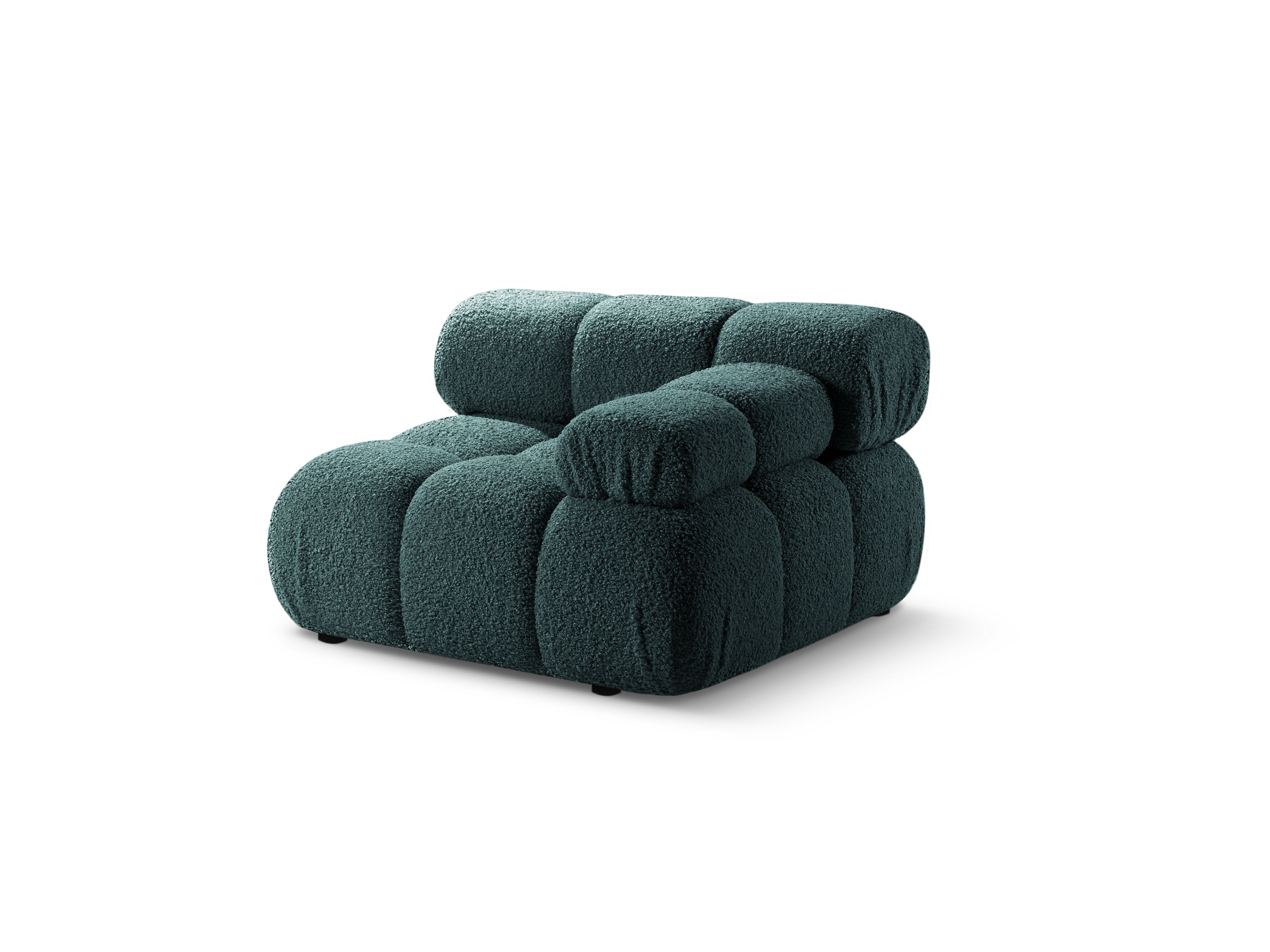 Sofa modułowa BELLIS - moduł prawostronny głęboki petrol boucle