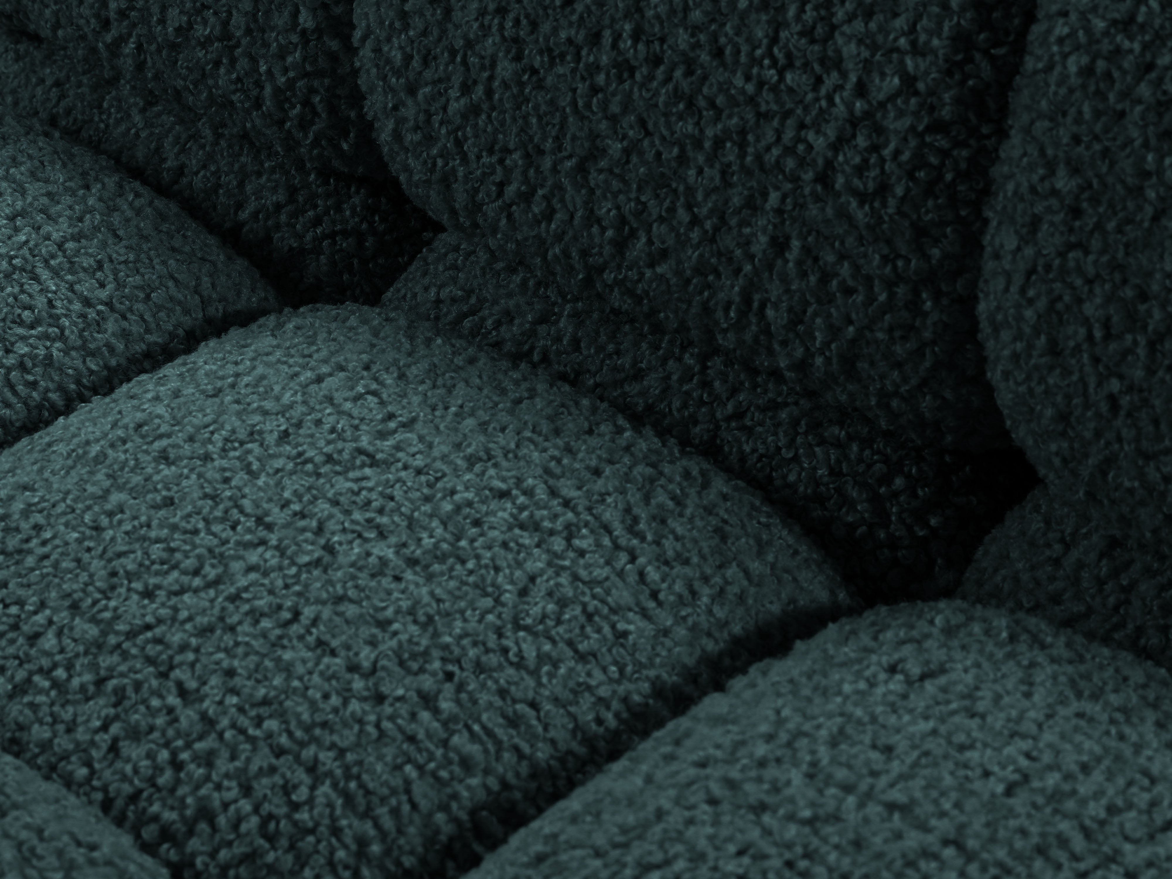 Sofa modułowa BELLIS - moduł prawostronny głęboki petrol boucle