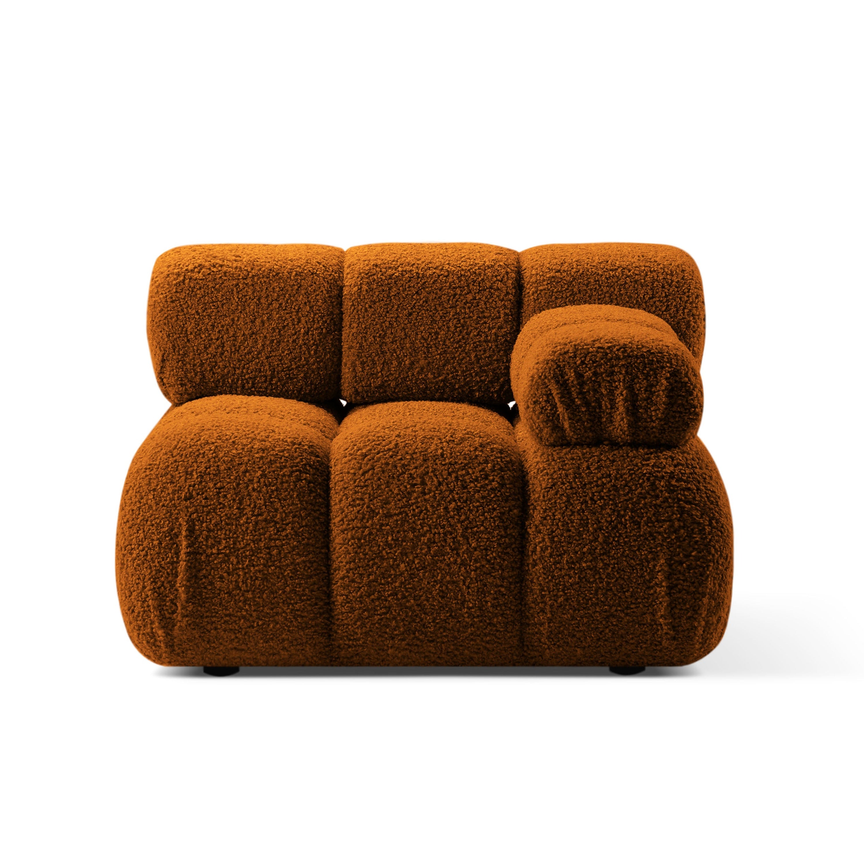 Sofa modułowa BELLIS - moduł prawostronny ceglany boucle