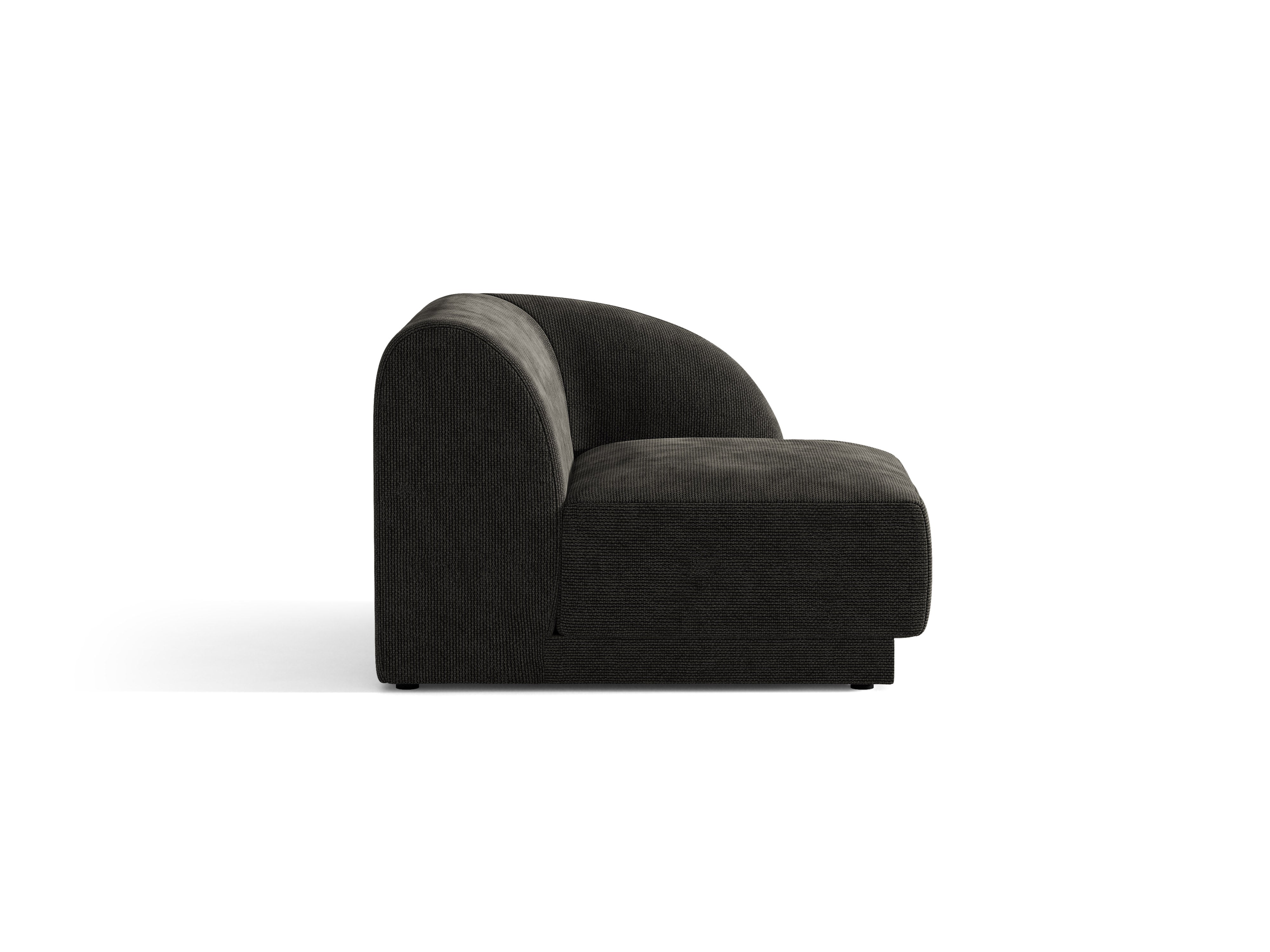 Sofa modułowa - moduł prawostronny MILEY czarny szenil
