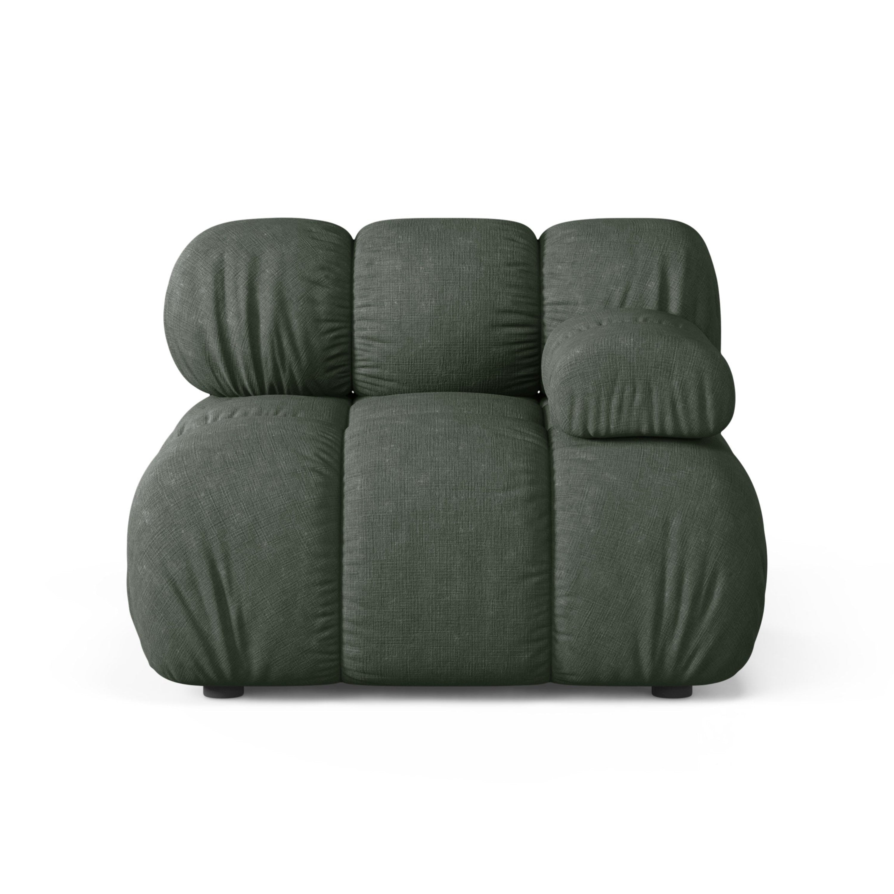 Sofa modułowa BELLIS - moduł prawostronny ciemnozielony