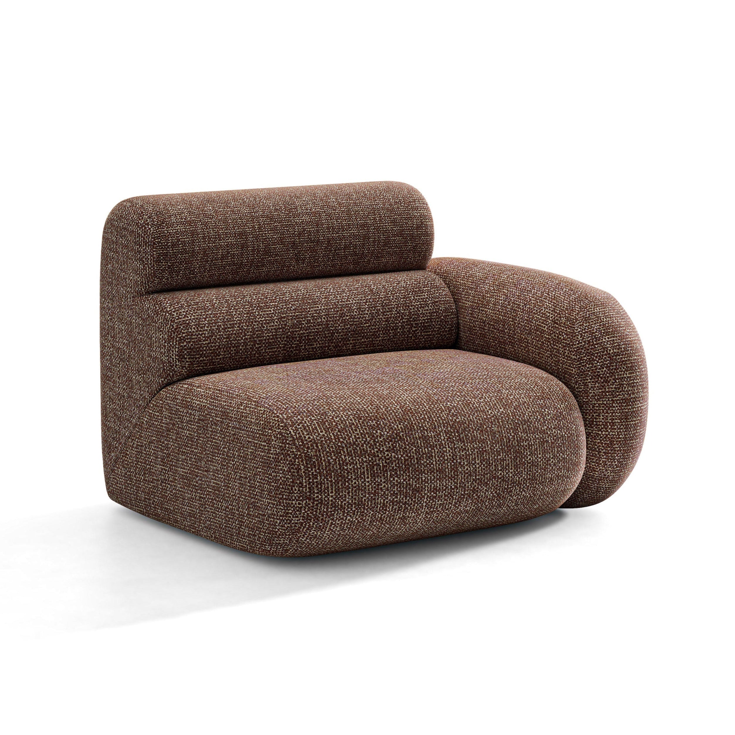Sofa modułowa NEO - moduł prawostronny brązowy melanż