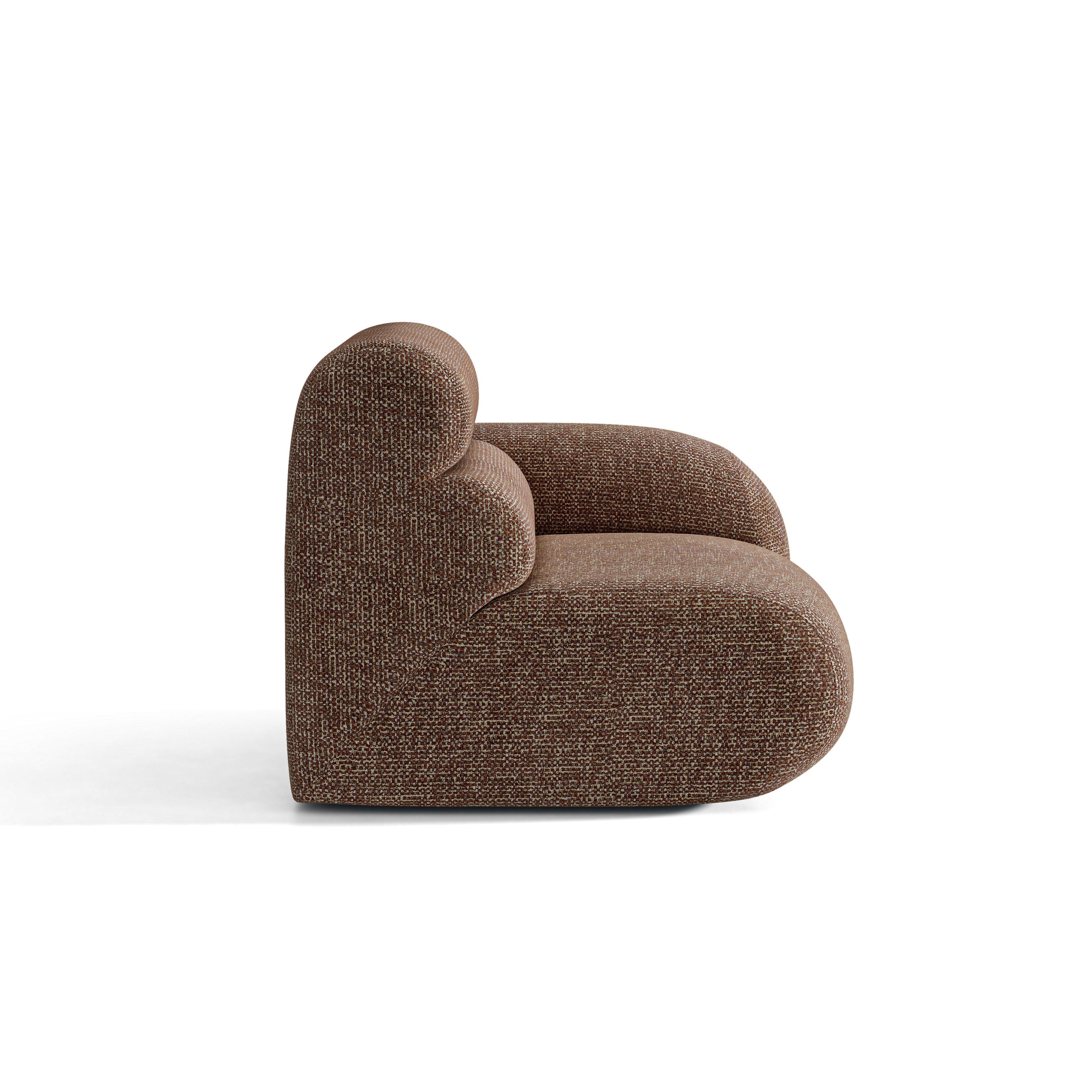 Sofa modułowa NEO - moduł prawostronny brązowy melanż