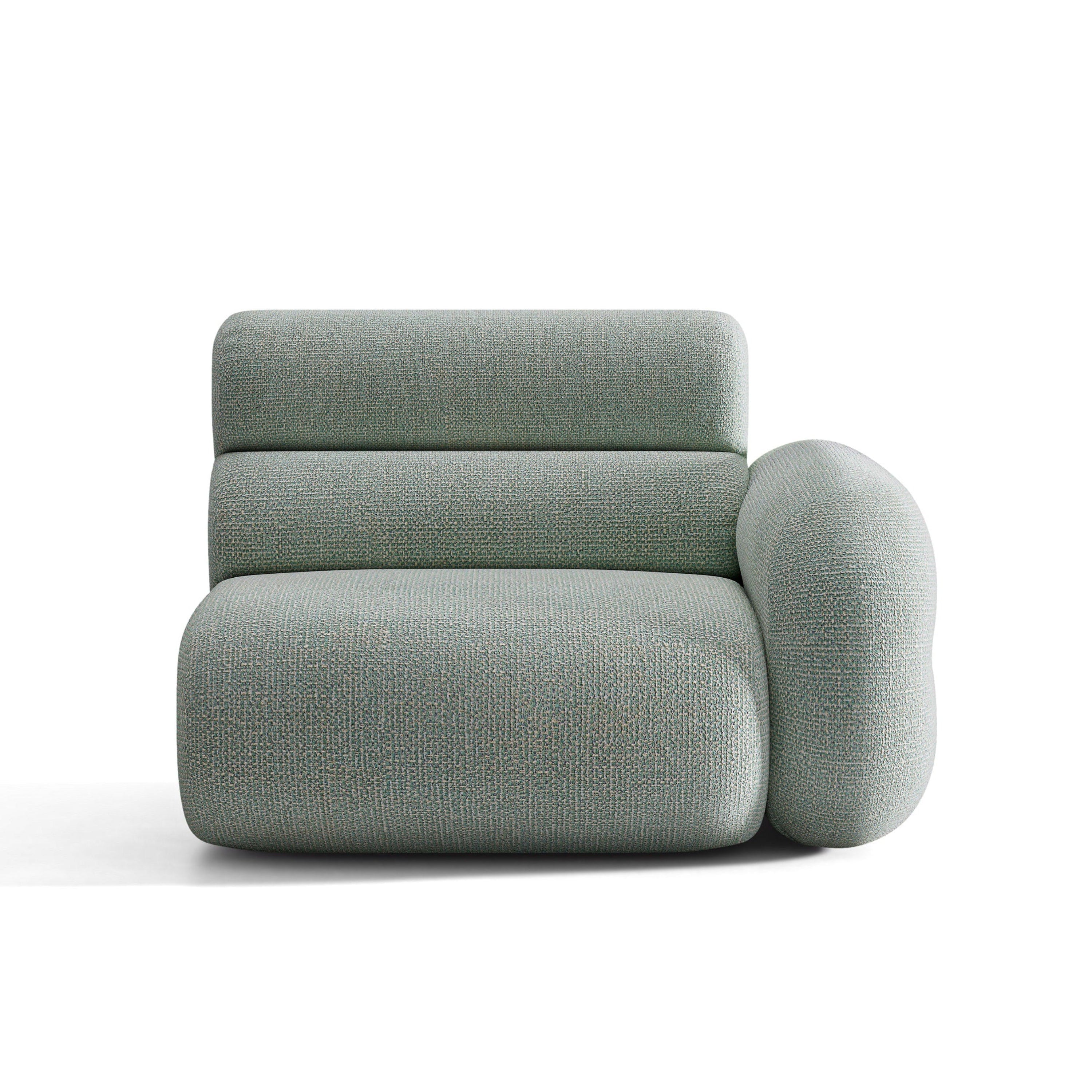 Sofa modułowa NEO - moduł prawostronny niebieski melanż