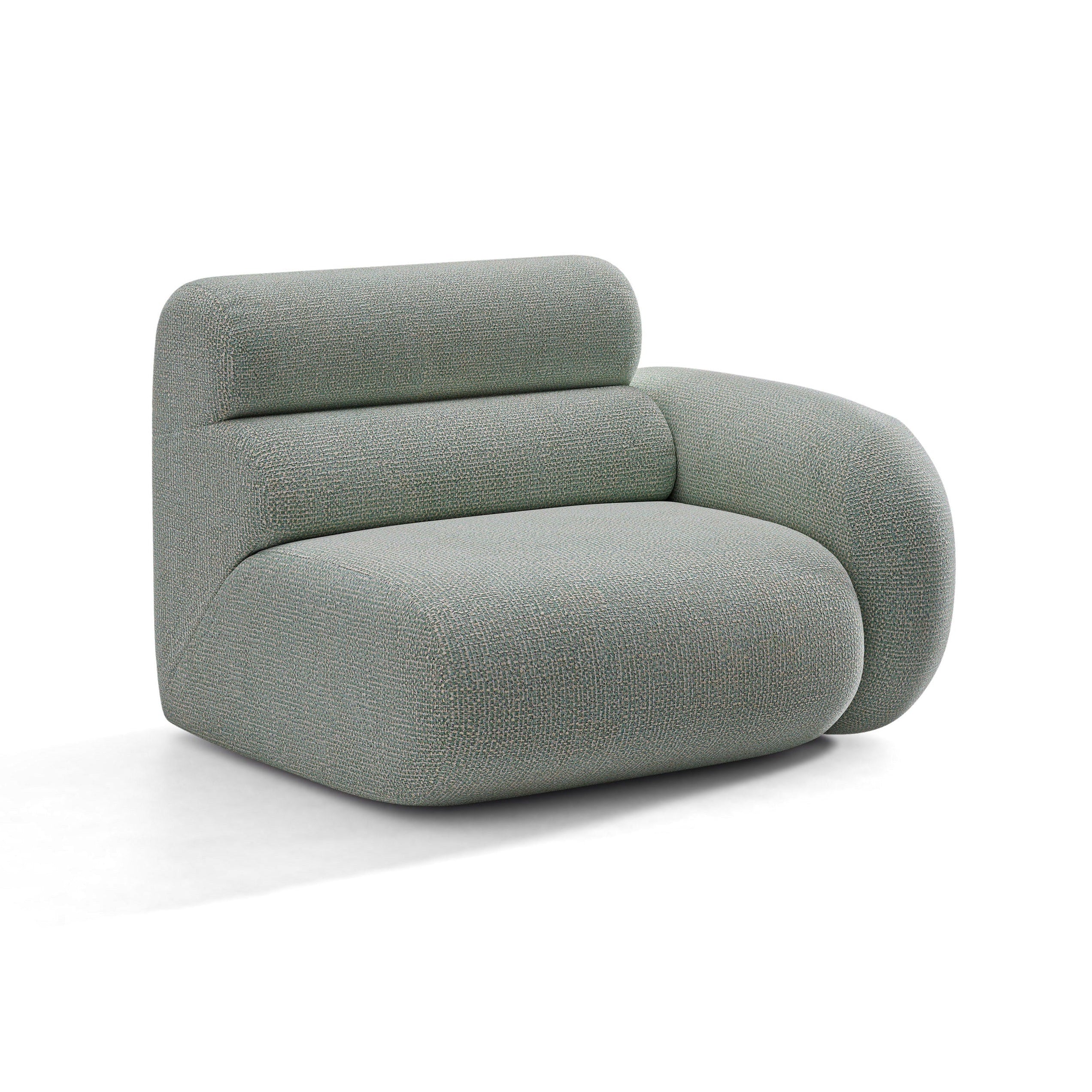 Sofa modułowa NEO - moduł prawostronny niebieski melanż