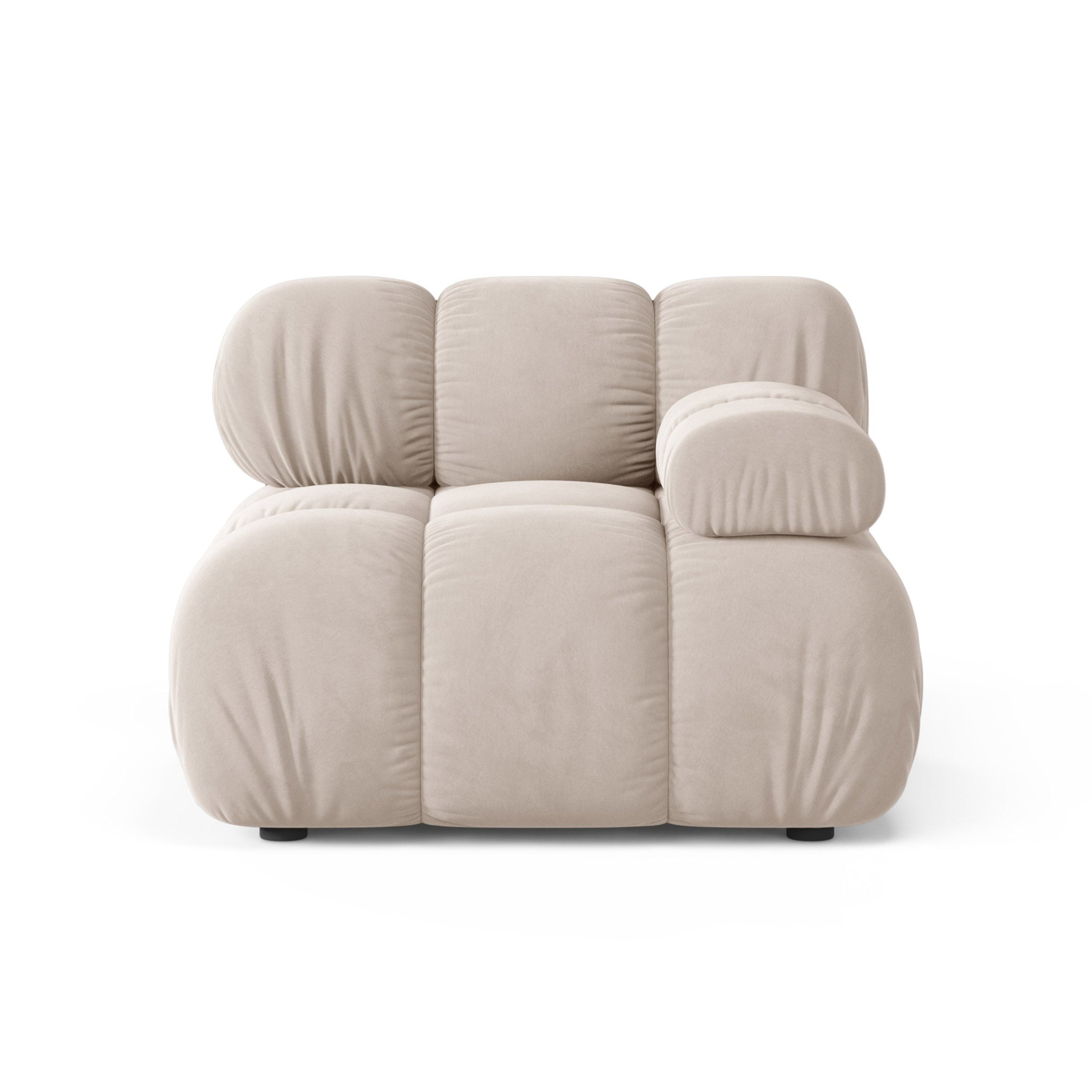Sofa modułowa BELLIS - moduł prawostronny jasnobeżowy welur