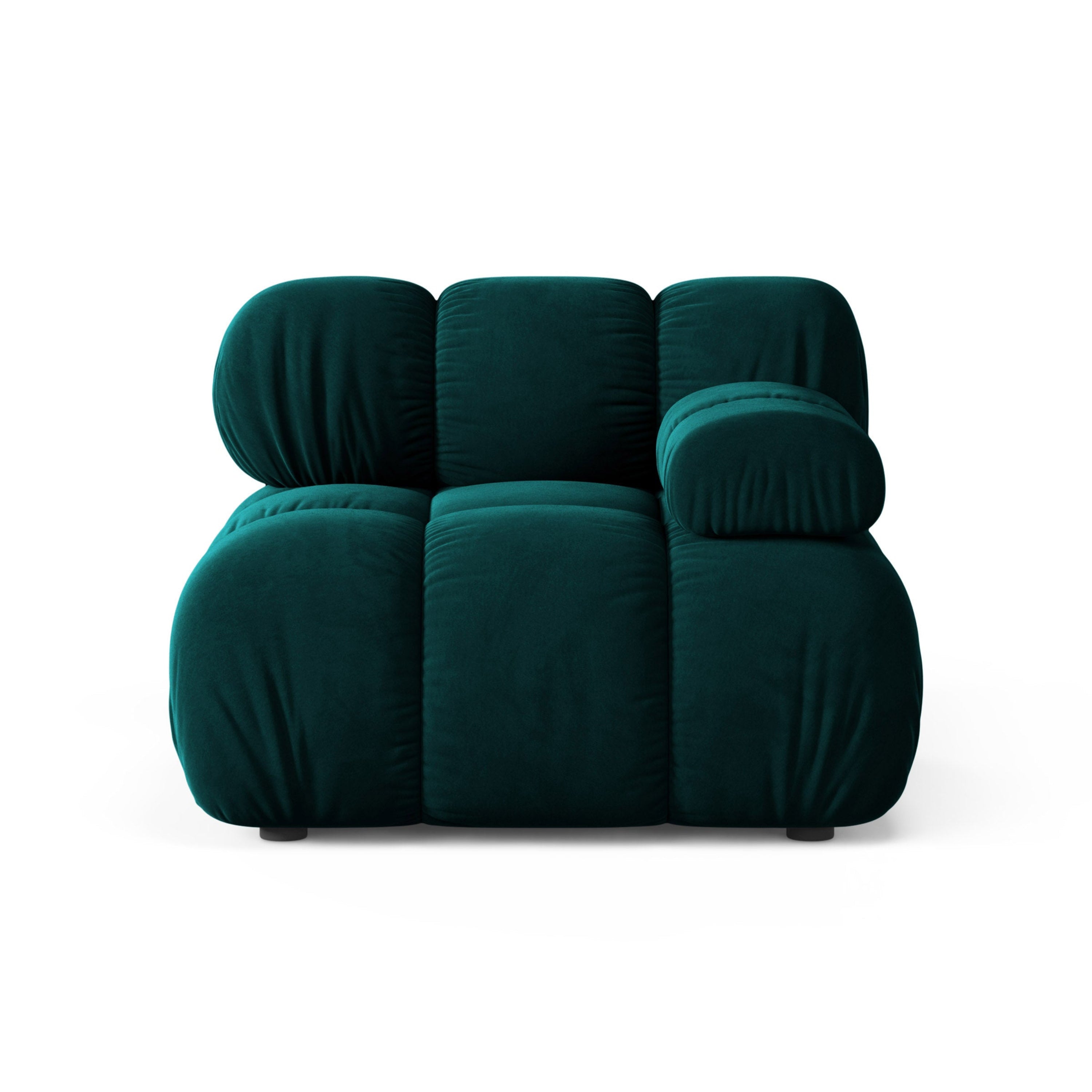 Sofa modułowa BELLIS - moduł prawostronny głęboki petrol welur