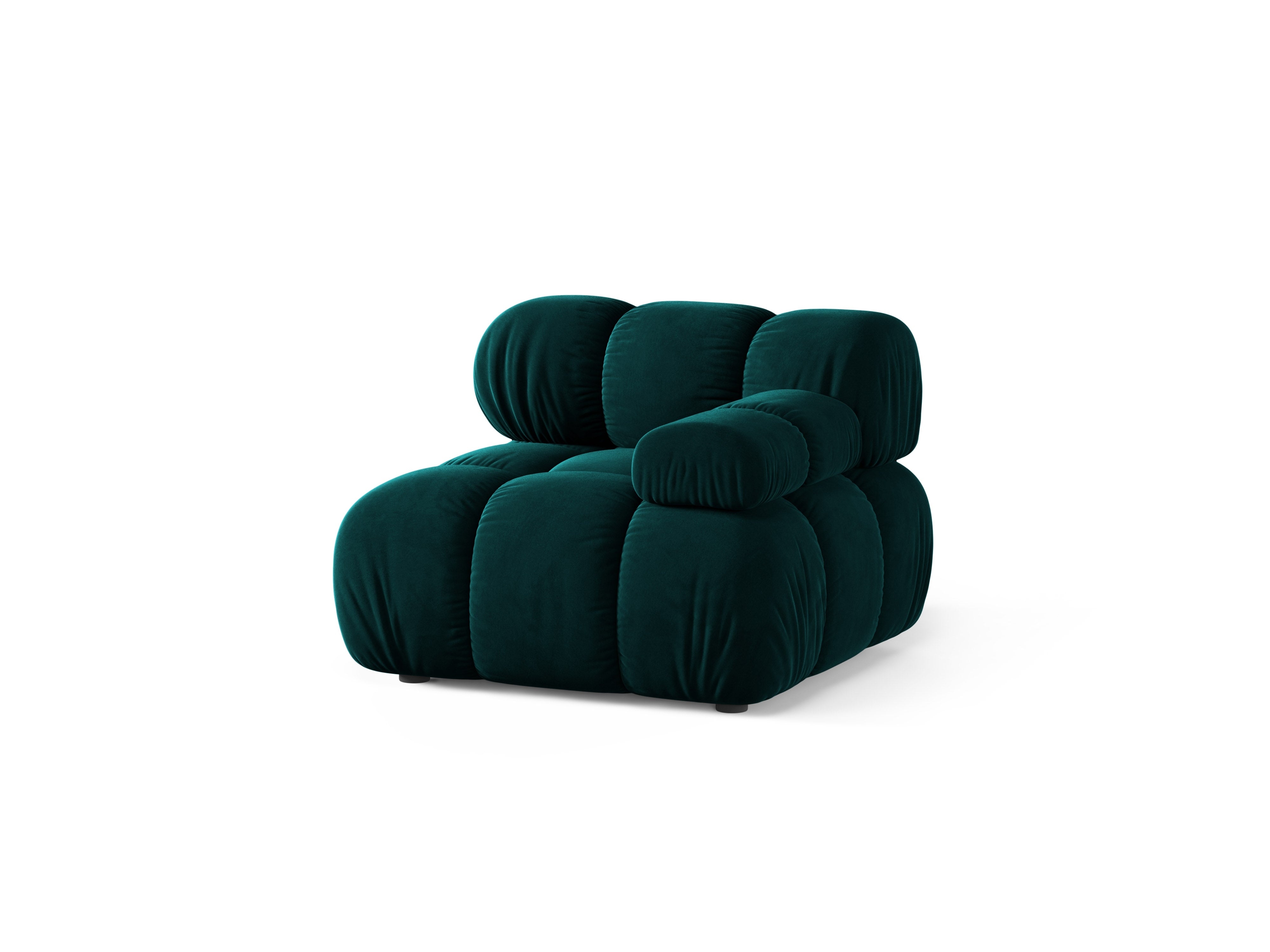 Sofa modułowa BELLIS - moduł prawostronny głęboki petrol welur
