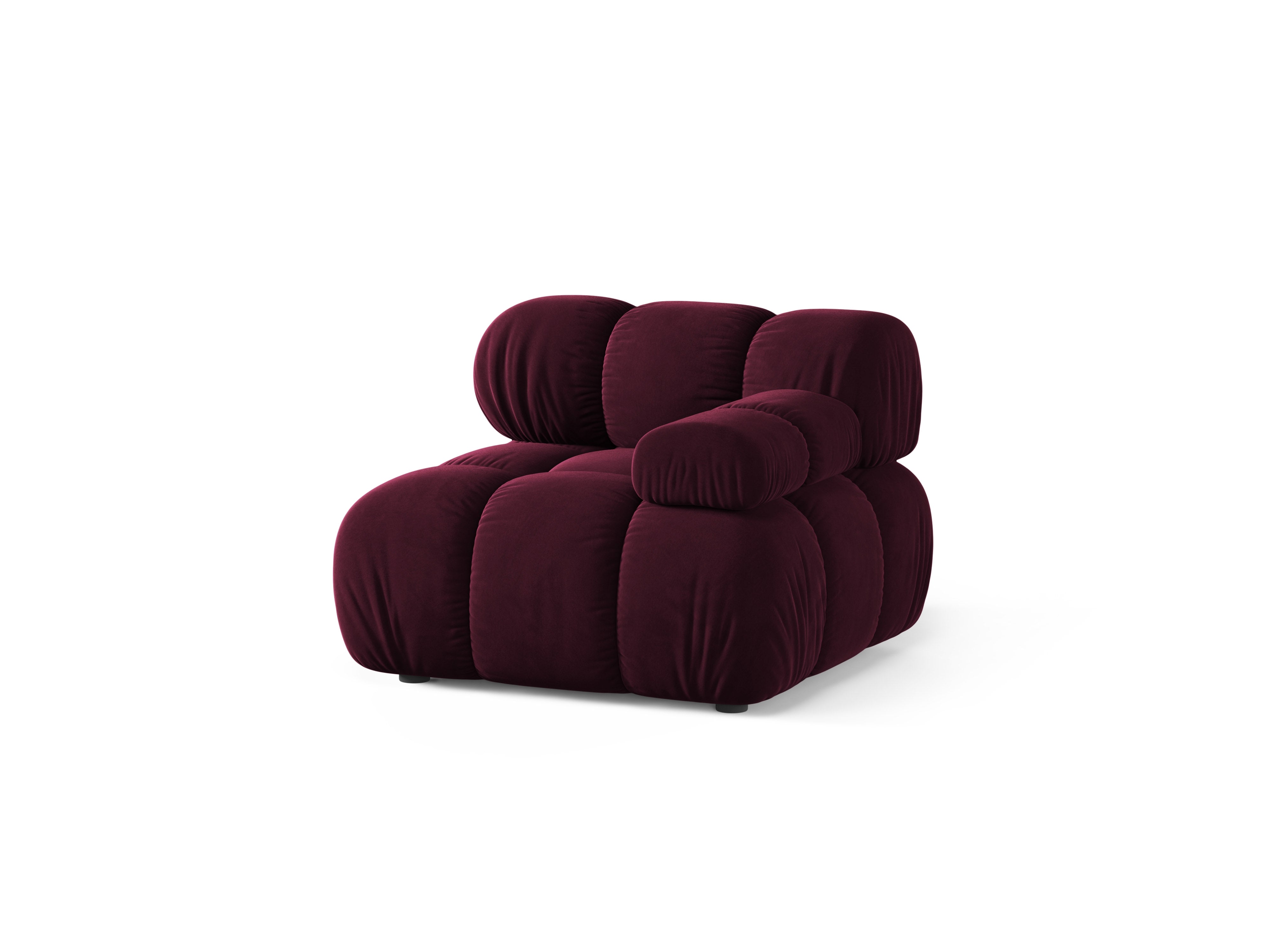 Sofa modułowa BELLIS - moduł prawostronny burgundowy welur