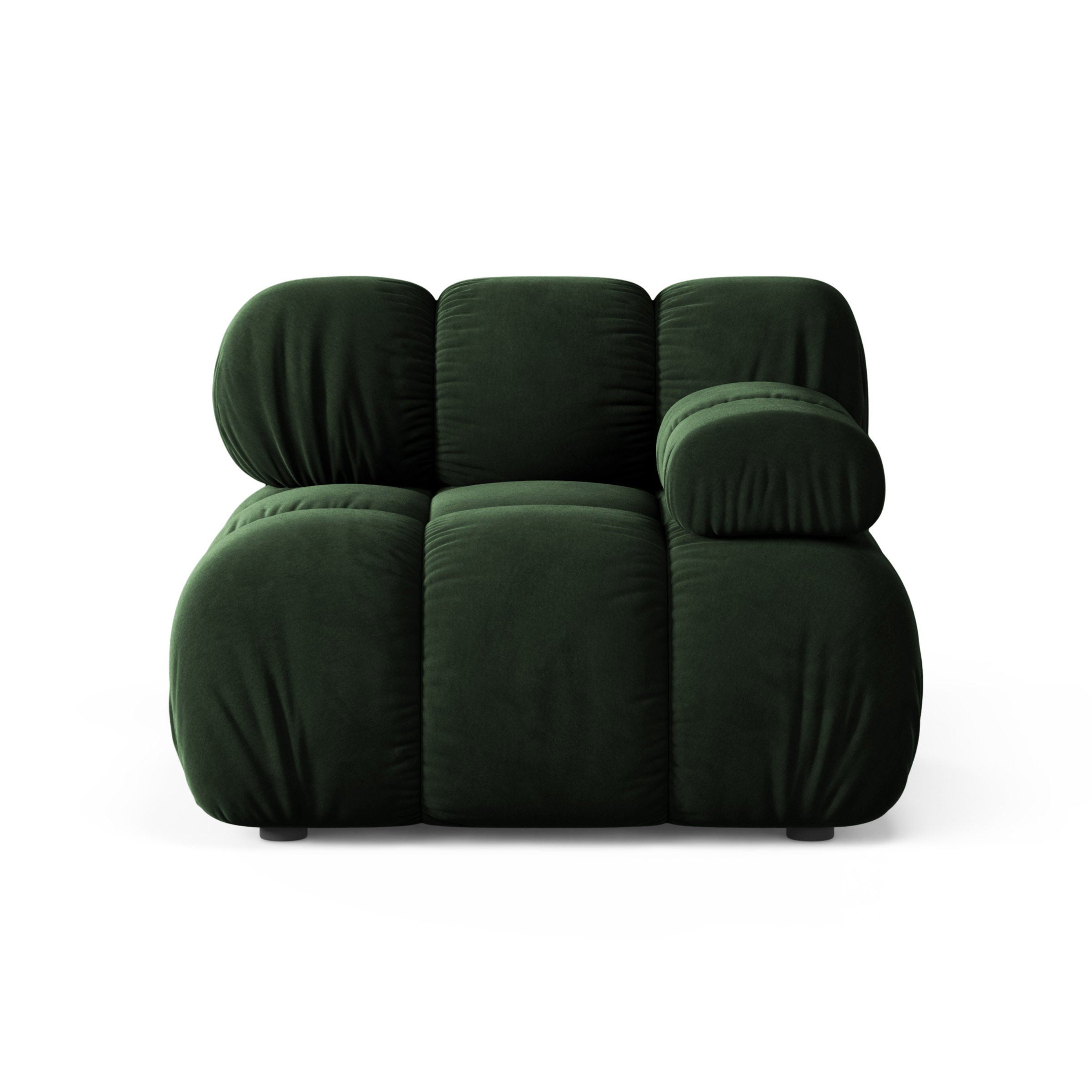 Sofa modułowa BELLIS - moduł prawostronny butelkowy zielony welur