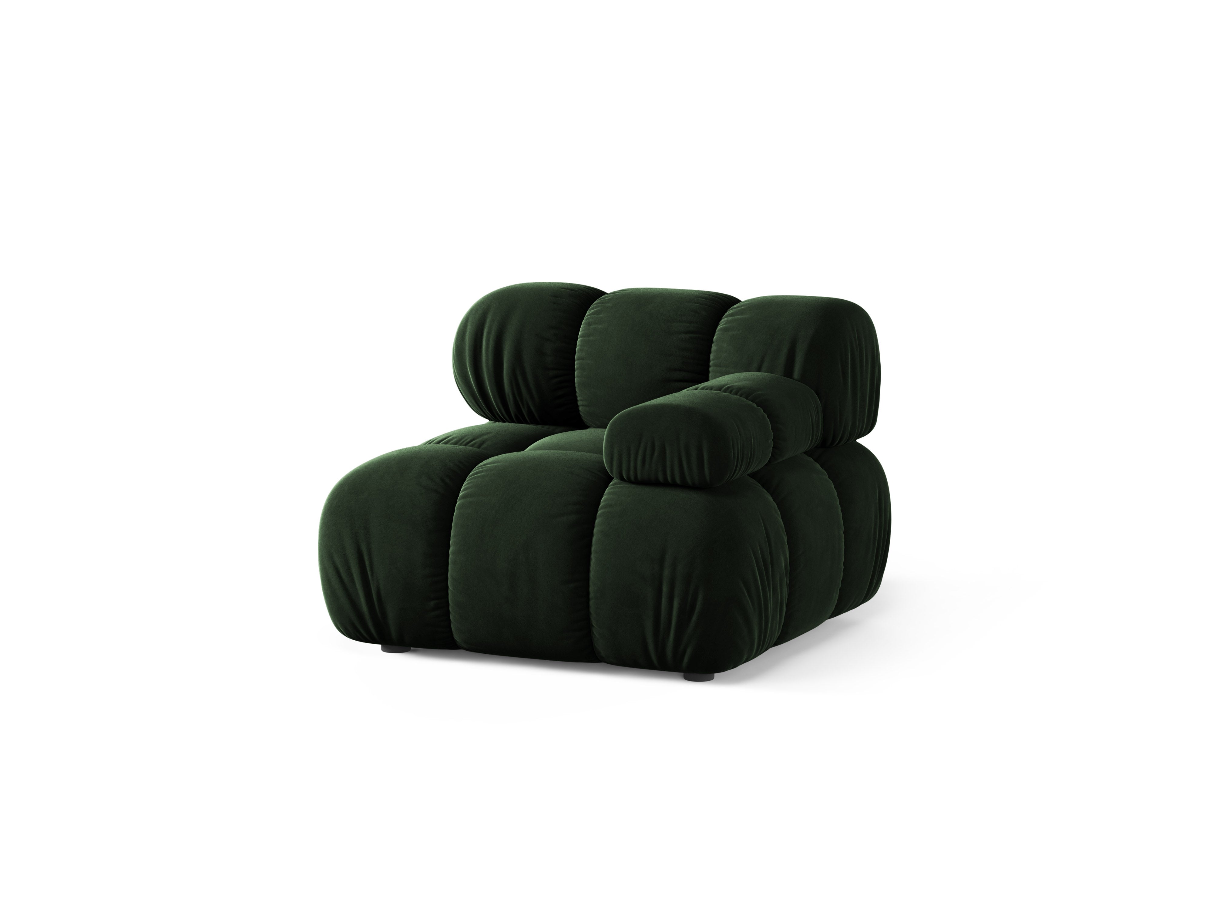 Sofa modułowa BELLIS - moduł prawostronny butelkowy zielony welur