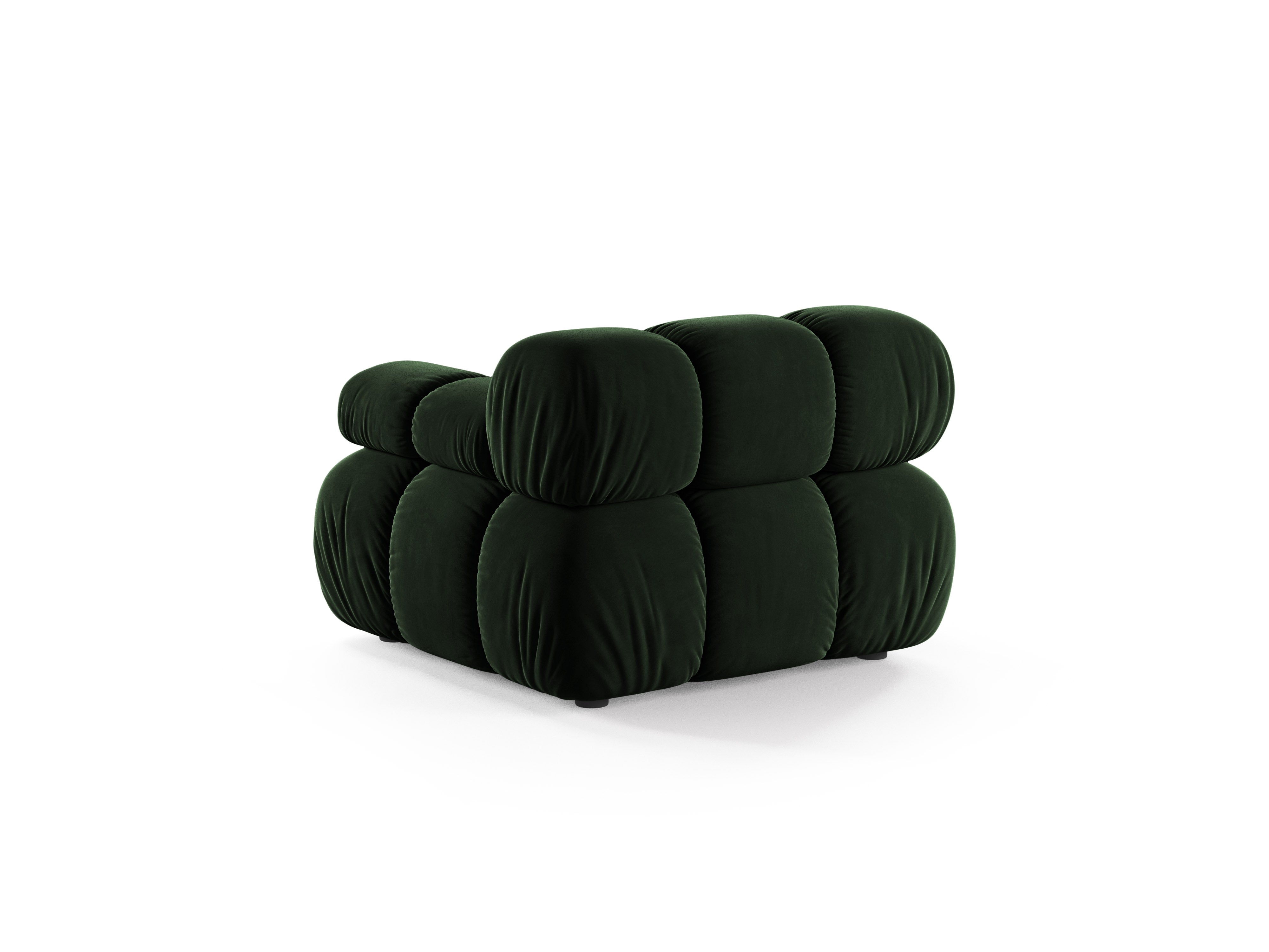 Sofa modułowa BELLIS - moduł prawostronny butelkowy zielony welur