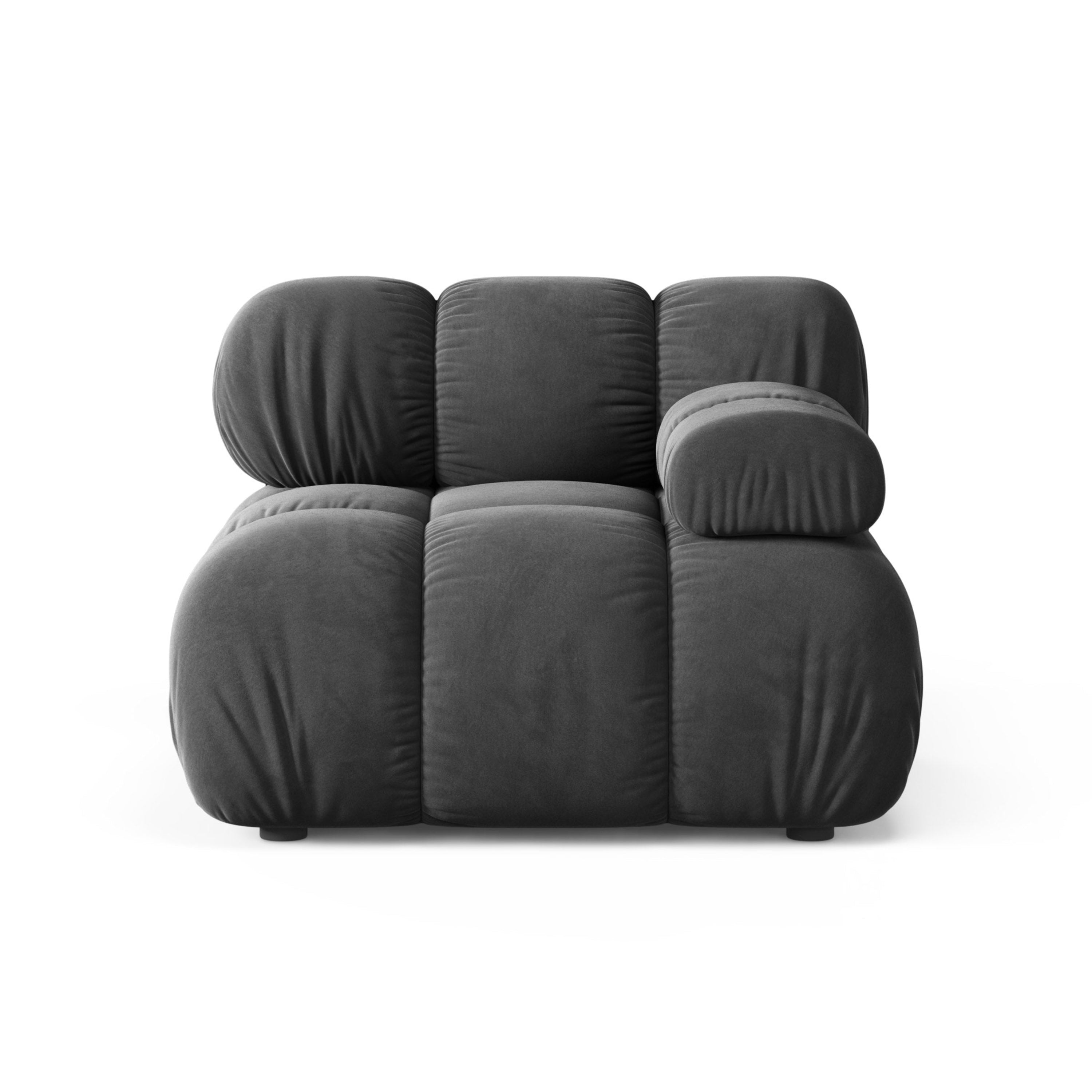 Sofa modułowa BELLIS - moduł prawostronny ciemnoszary welur