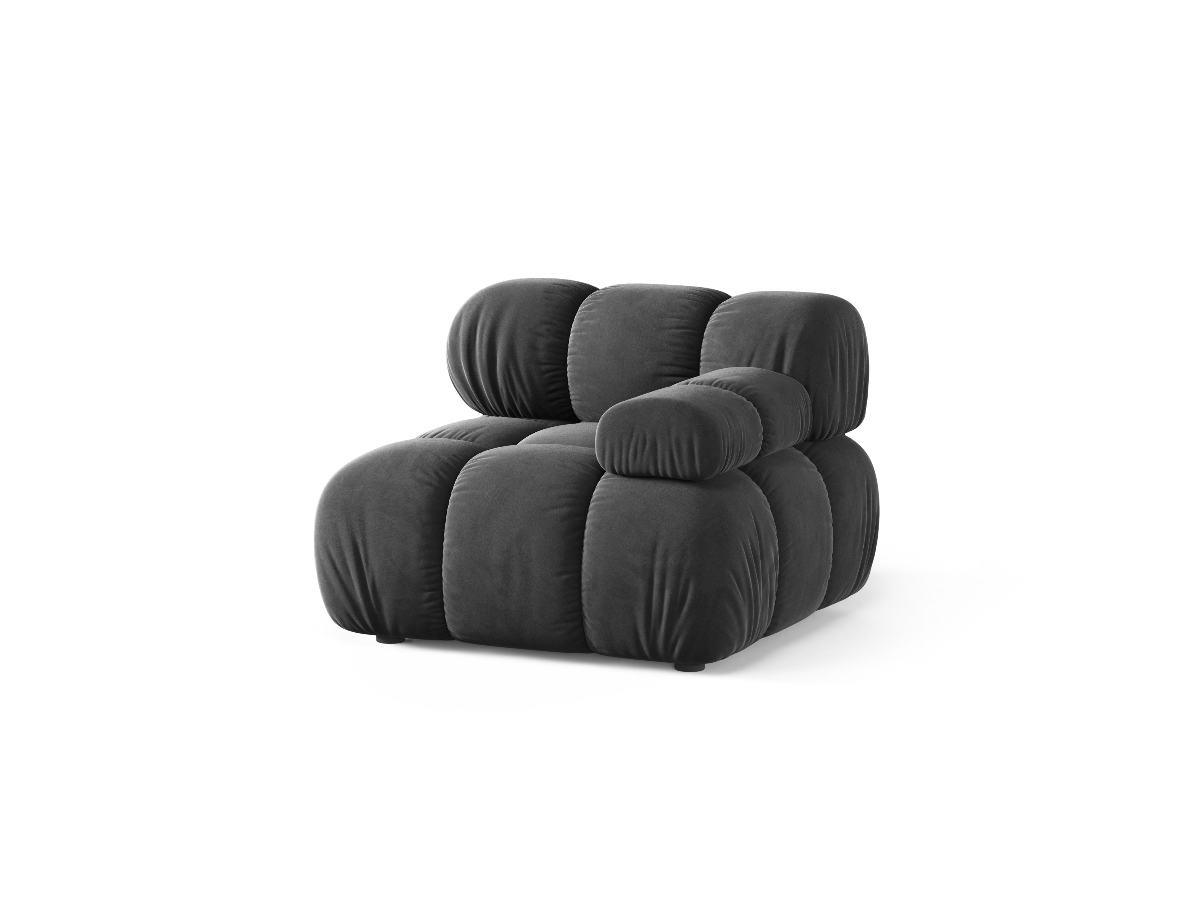 Sofa modułowa BELLIS - moduł prawostronny ciemnoszary welur