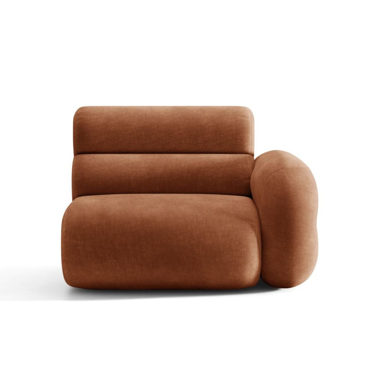 Sofa modułowa NEO - moduł prawostronny ceglany szenil