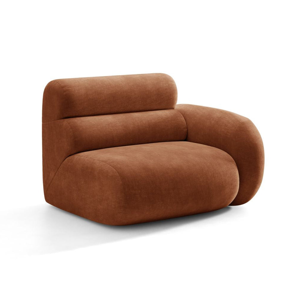 Sofa modułowa NEO - moduł prawostronny ceglany szenil