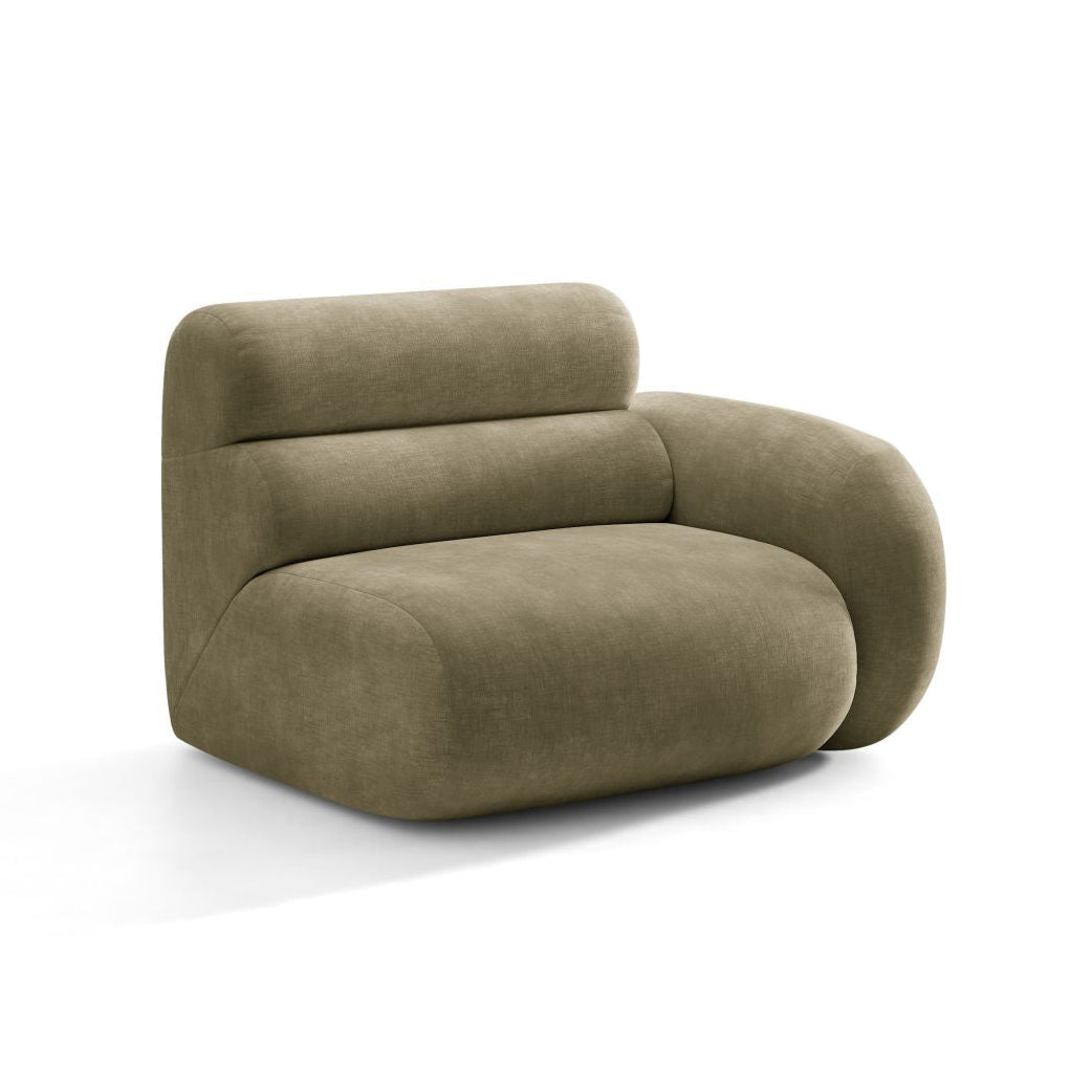 Sofa modułowa NEO - moduł prawostronny oliwkowy szenil