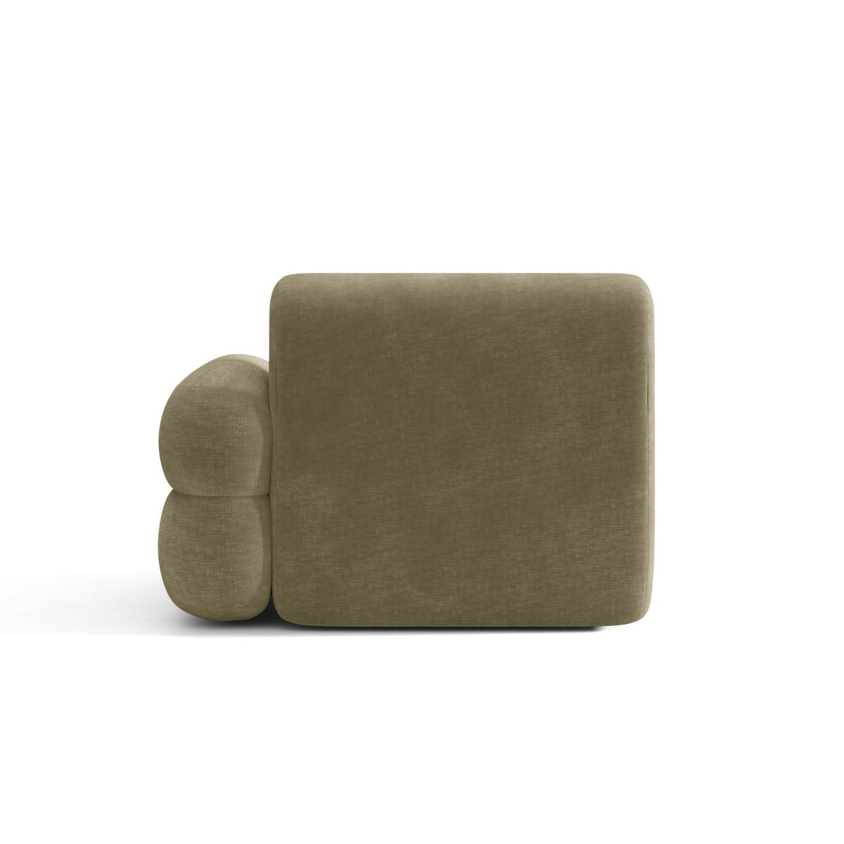 Sofa modułowa NEO - moduł prawostronny oliwkowy szenil