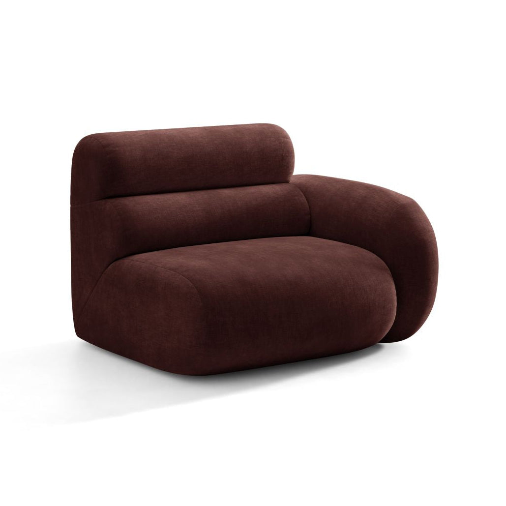 Sofa modułowa NEO - moduł prawostronny wiśniowy szenil