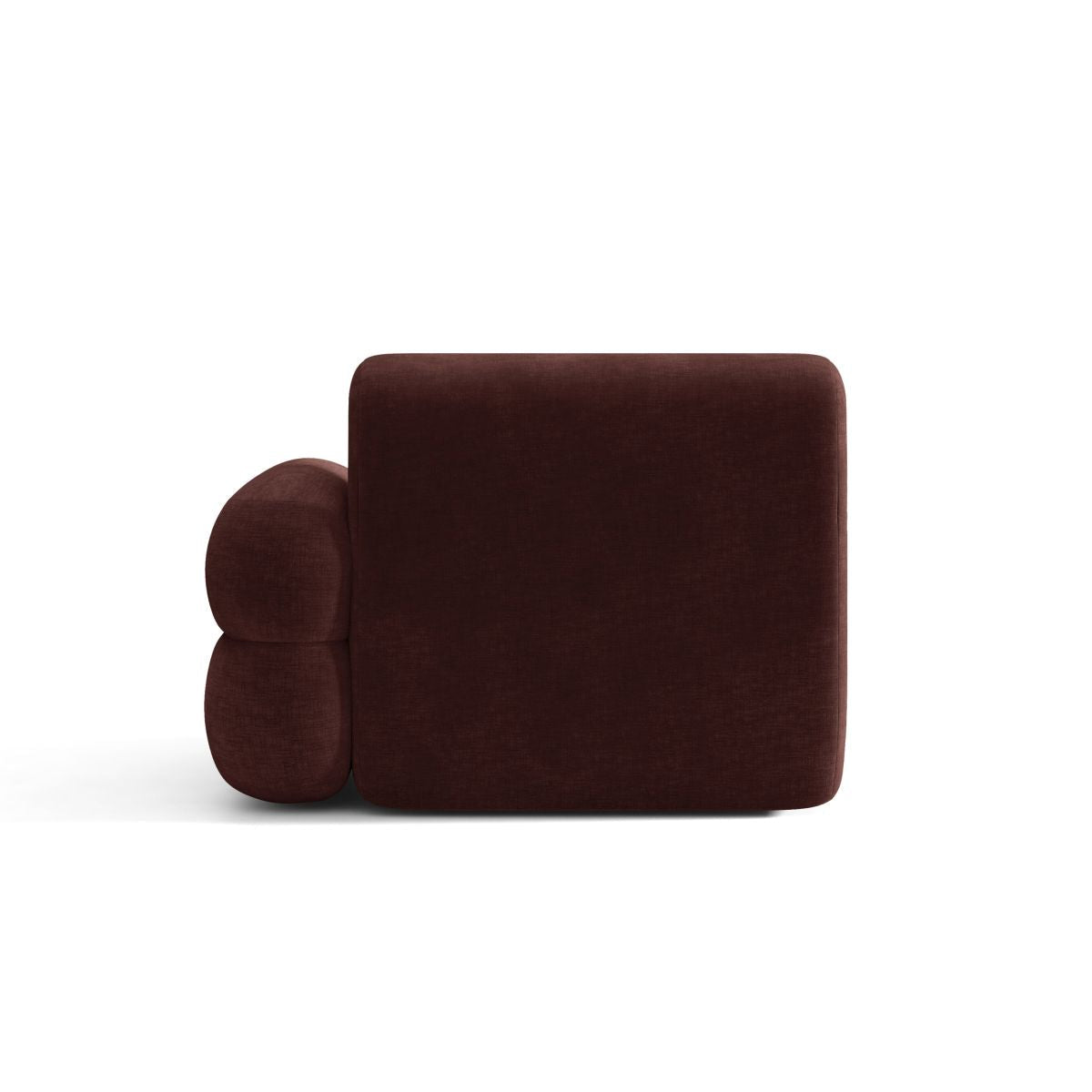 Sofa modułowa NEO - moduł prawostronny wiśniowy szenil