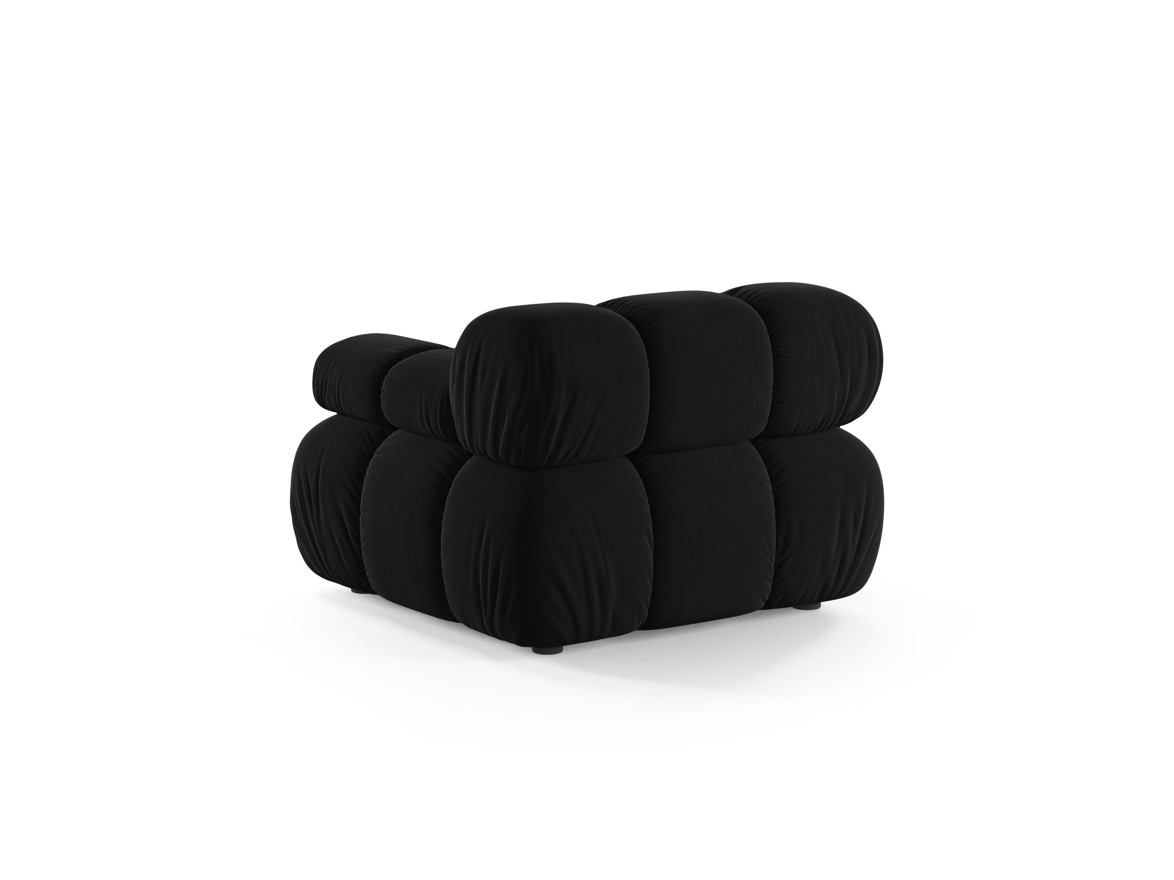Sofa modułowa aksamitna BELLIS - moduł prawostronny czarny