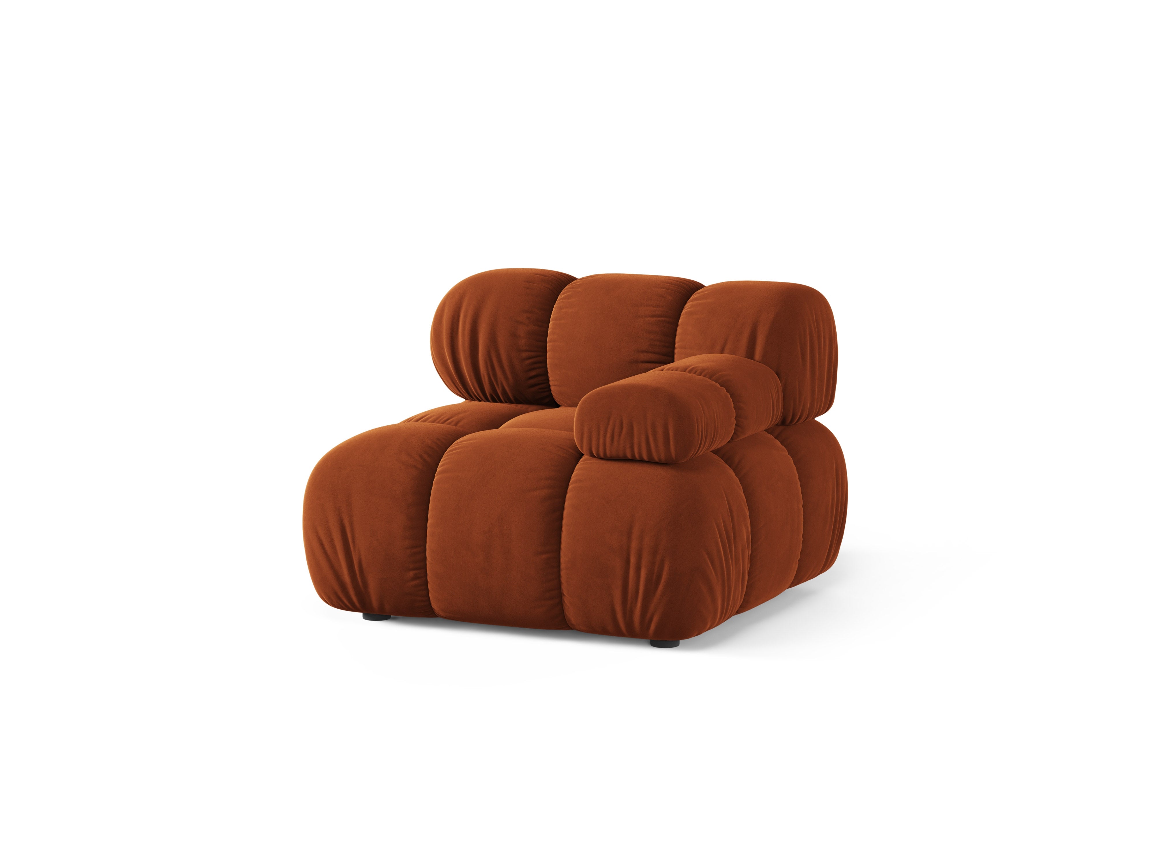 Sofa modułowa aksamitna BELLIS - moduł prawostronny ceglany