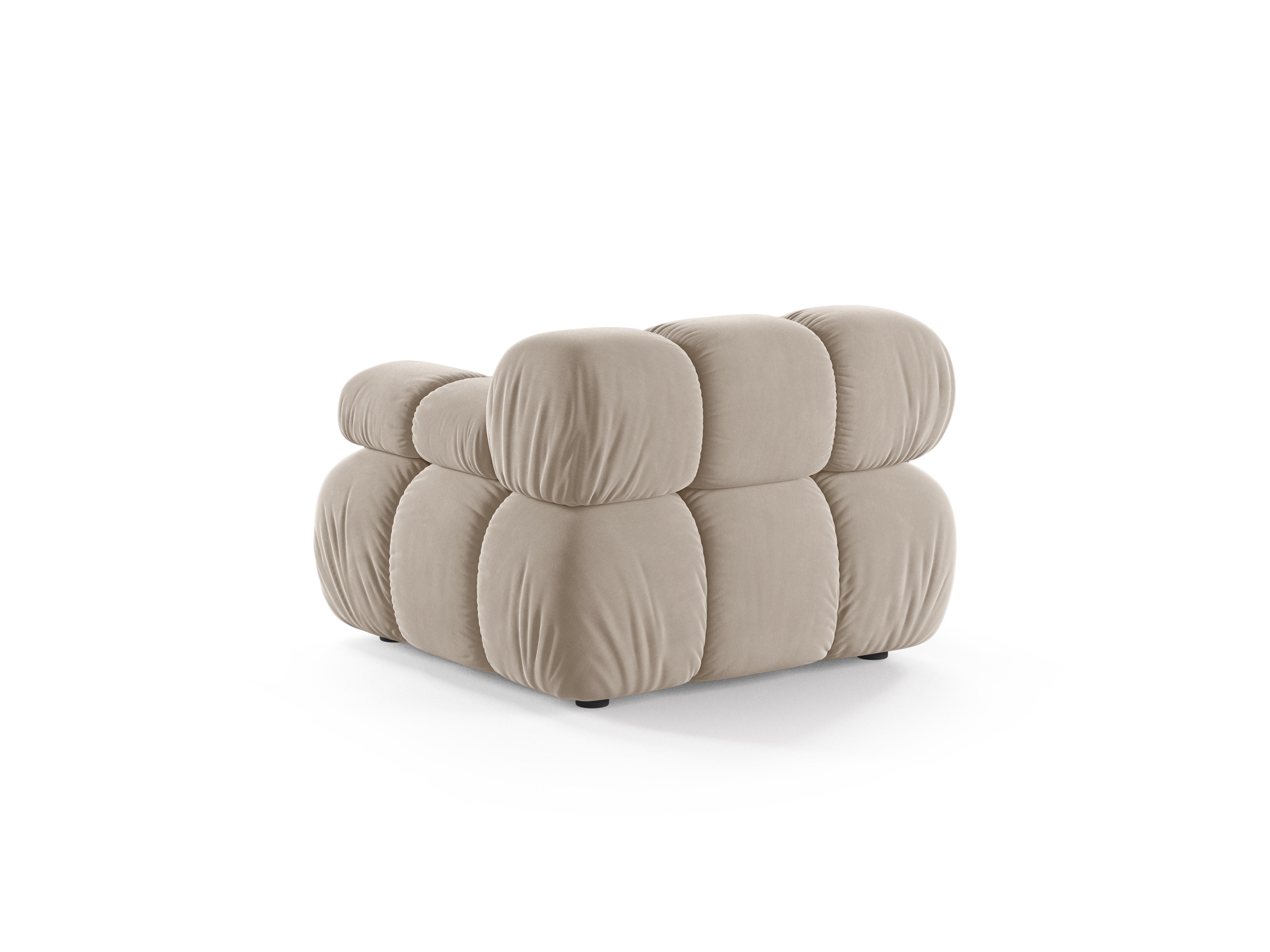 Sofa modułowa aksamitna BELLIS - moduł prawostronny beżowy