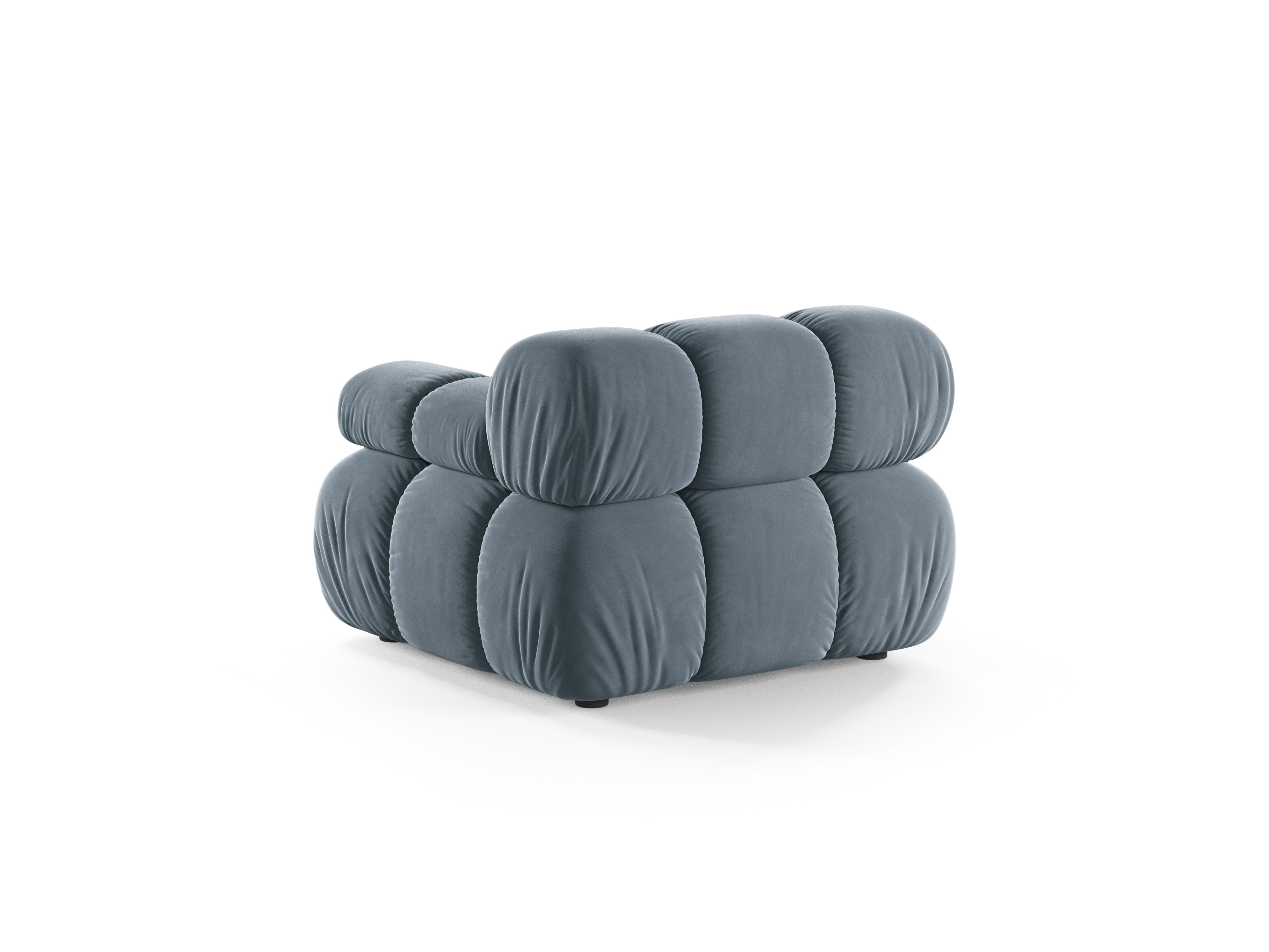 Sofa modułowa aksamitna BELLIS - moduł prawostronny niebieski