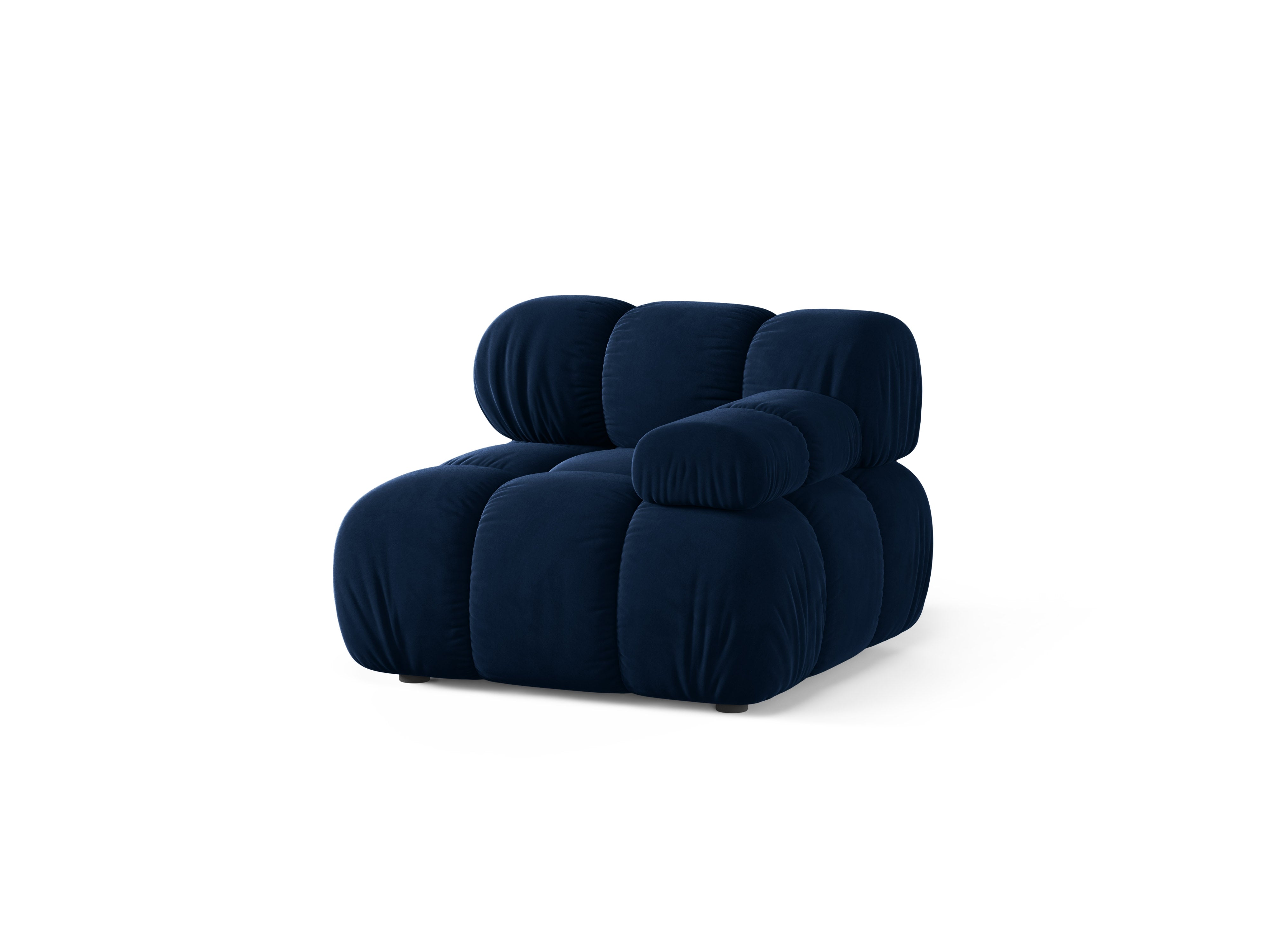 Sofa modułowa aksamitna BELLIS - moduł prawostronny granat królewski